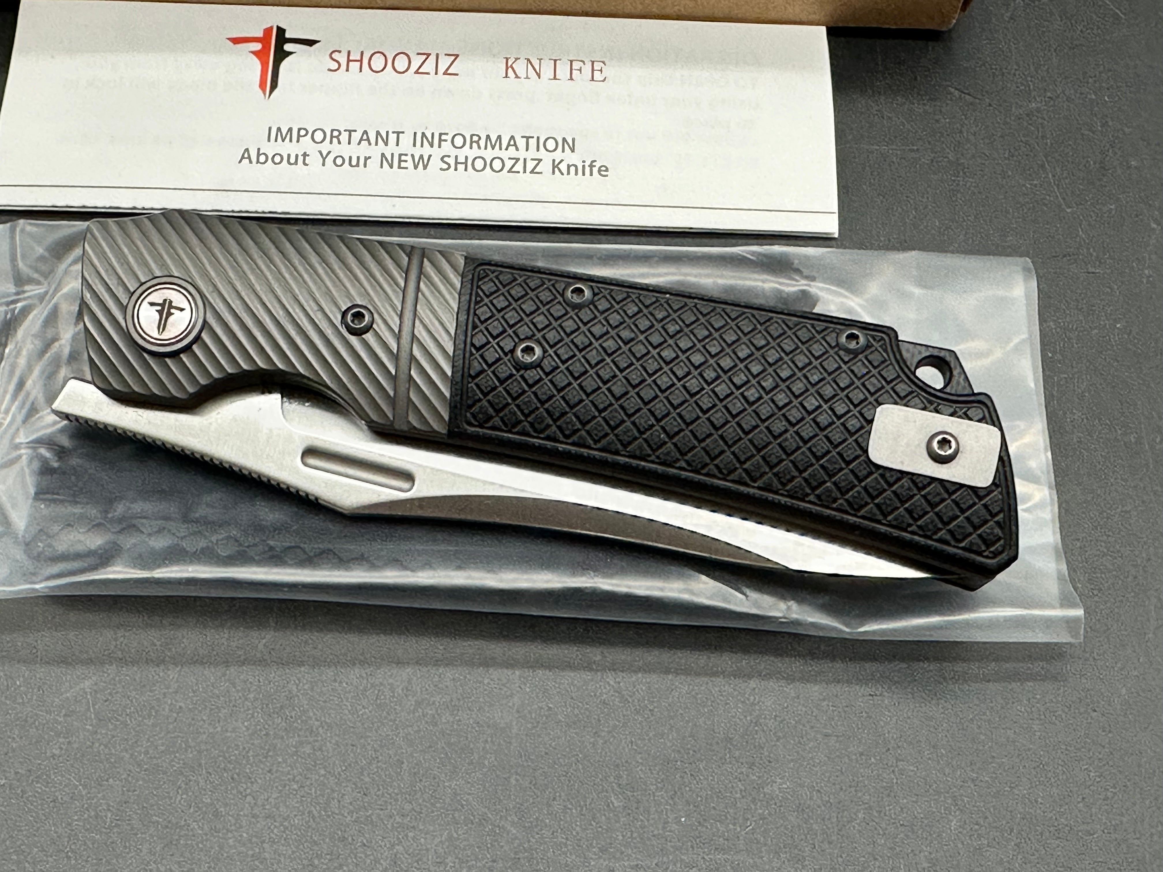 Shooziz  black G10 Blade 14C28N steel XUN123-BGS