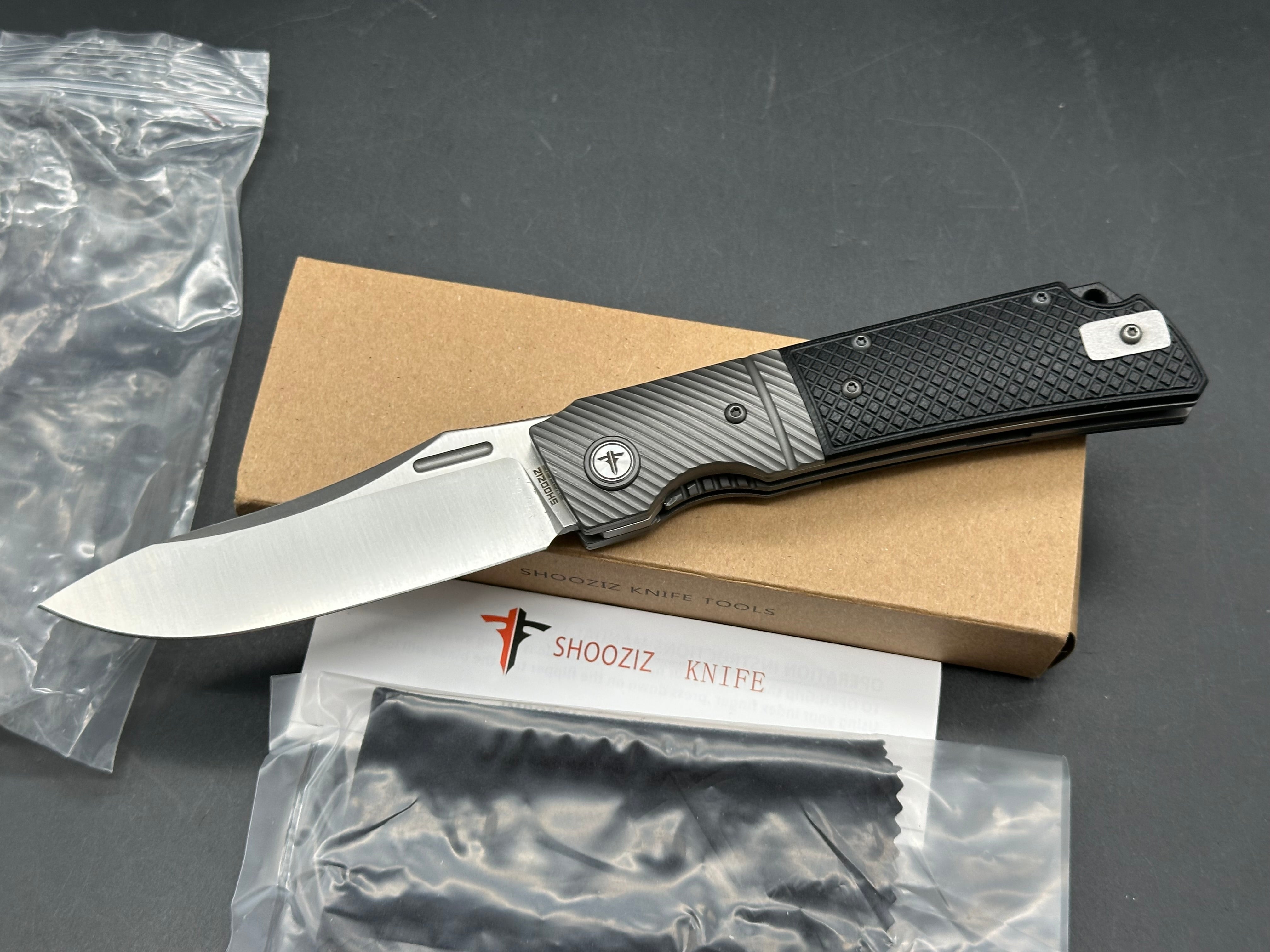 Shooziz  black G10 Blade 14C28N steel XUN123-BGS