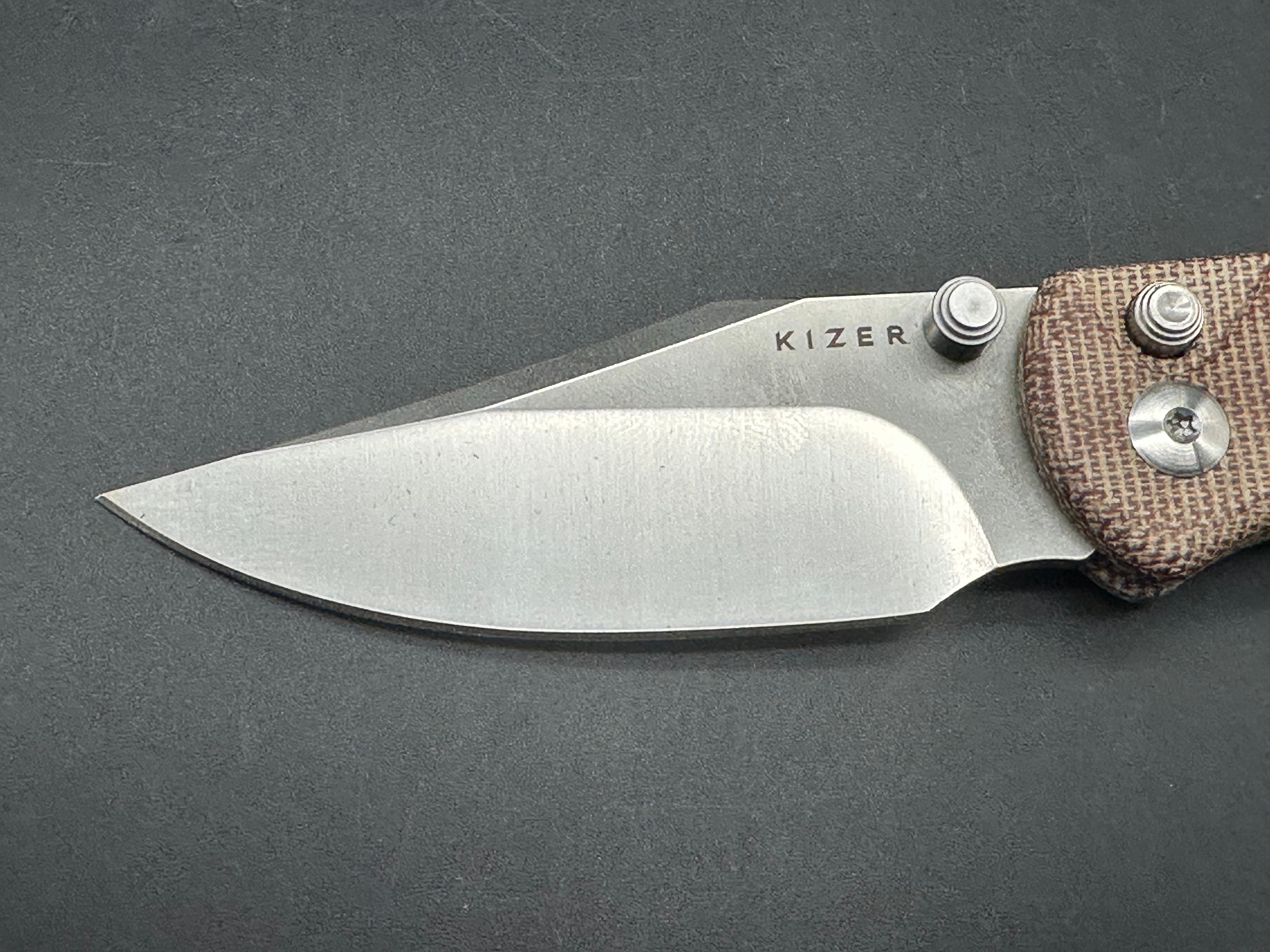 Kizer Drop Bear 2 brown micarta Nitro V