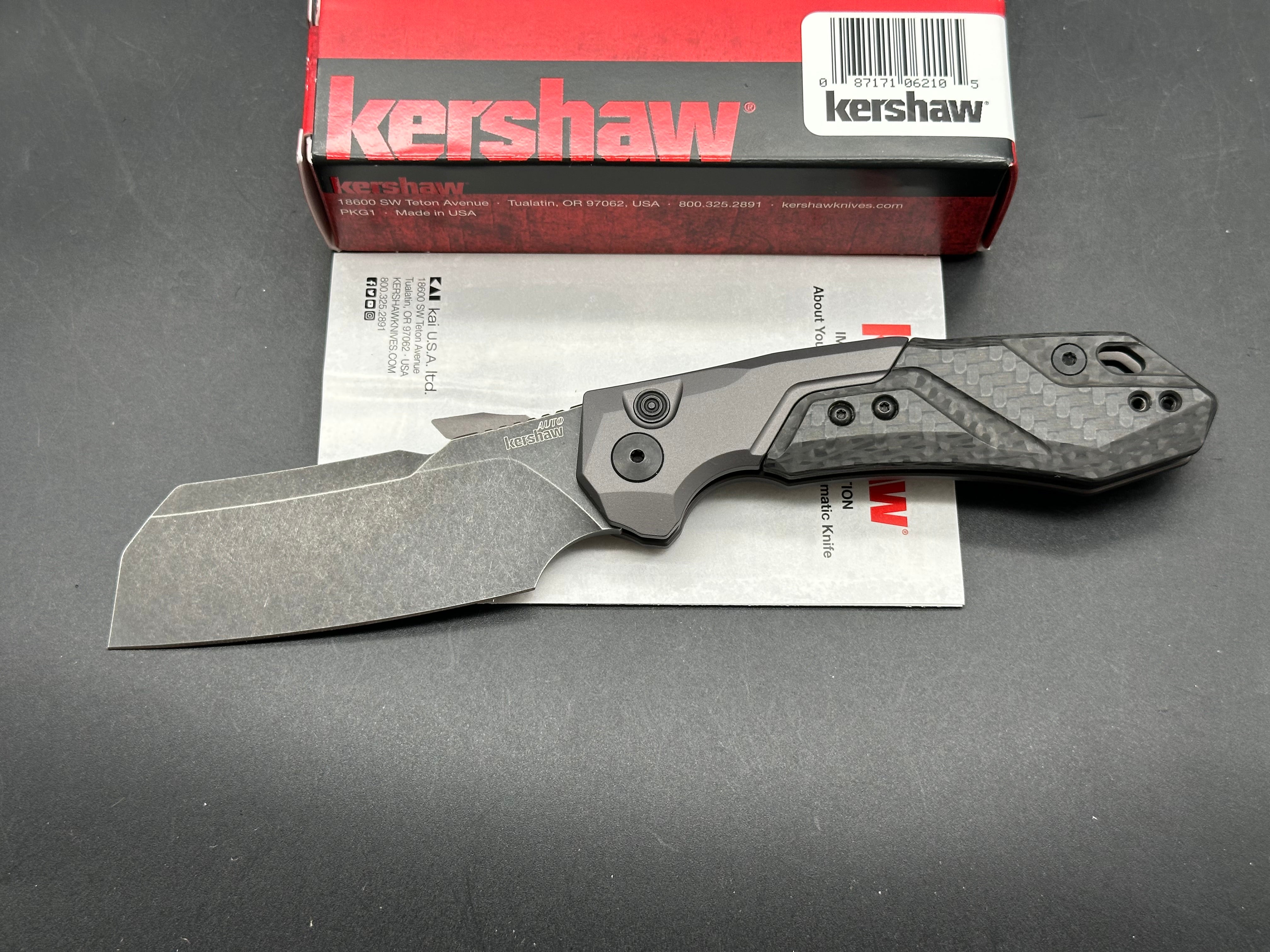 Kershaw Launch 14 Auto Black stonewash CPM154 Grey Aluminum/ Carbon Fiber