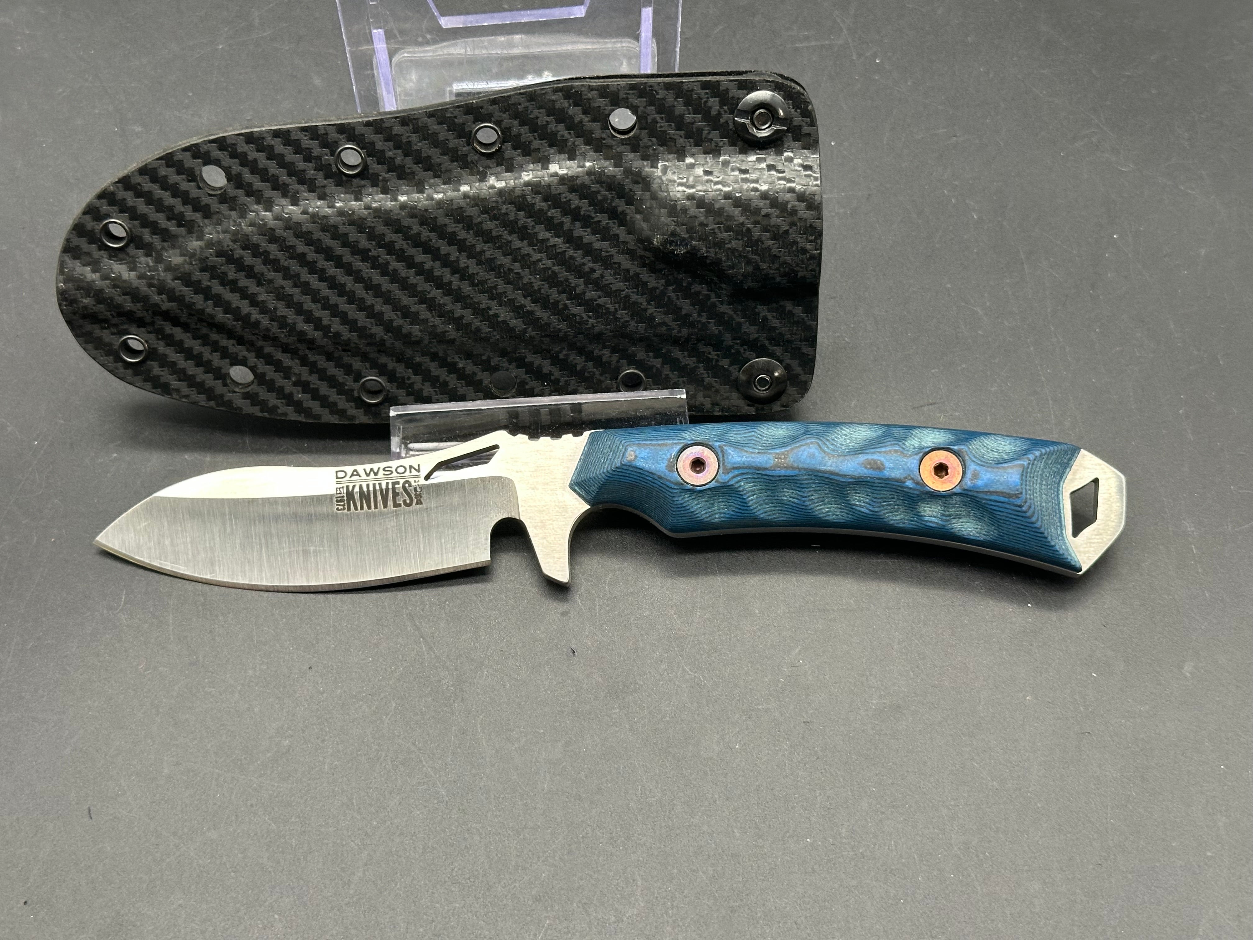 Dawson Knives Harvester blue G10 handle w/ Magnacut blade