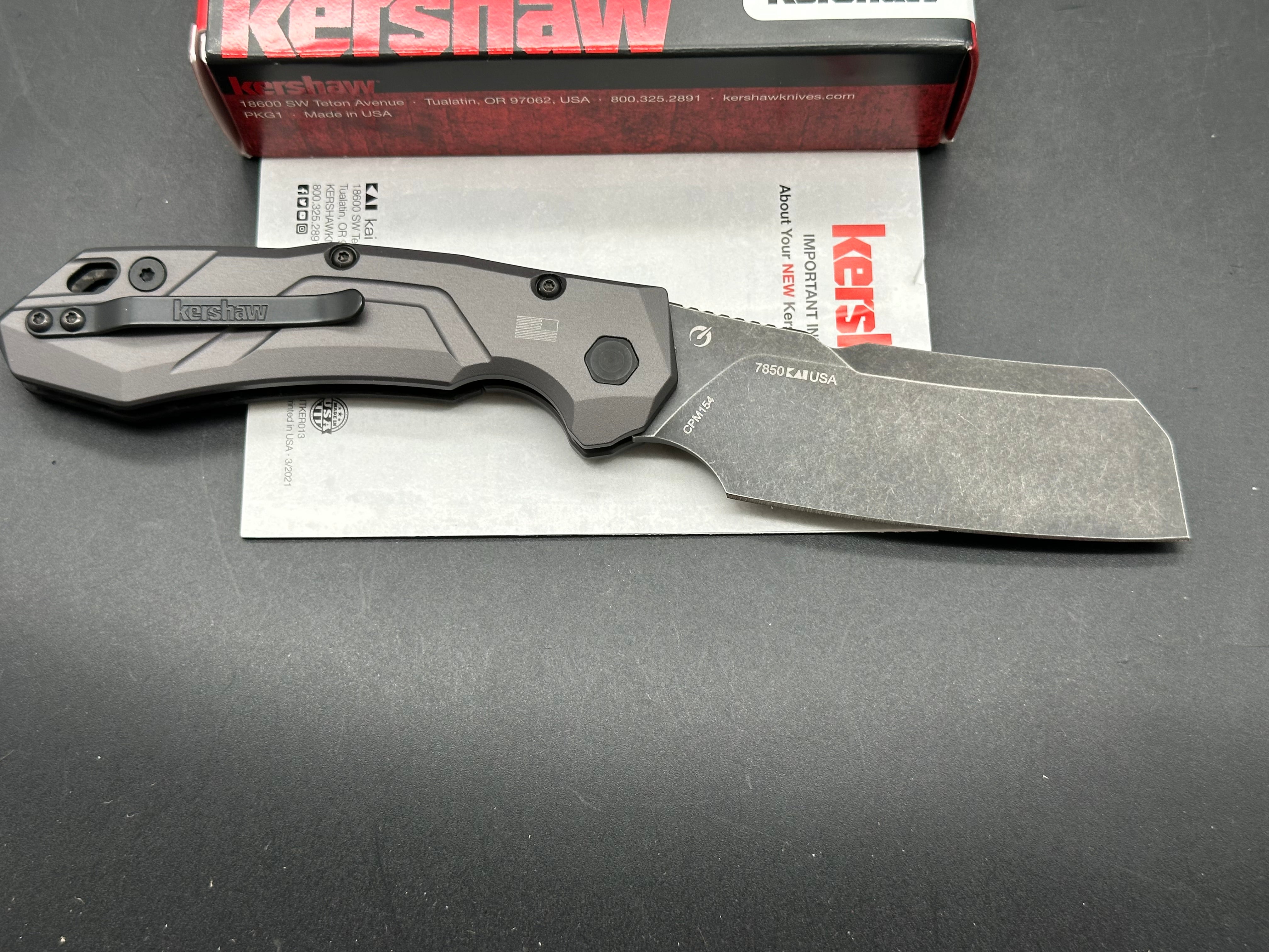 Kershaw Launch 14 Auto Black stonewash CPM154 Grey Aluminum/ Carbon Fiber