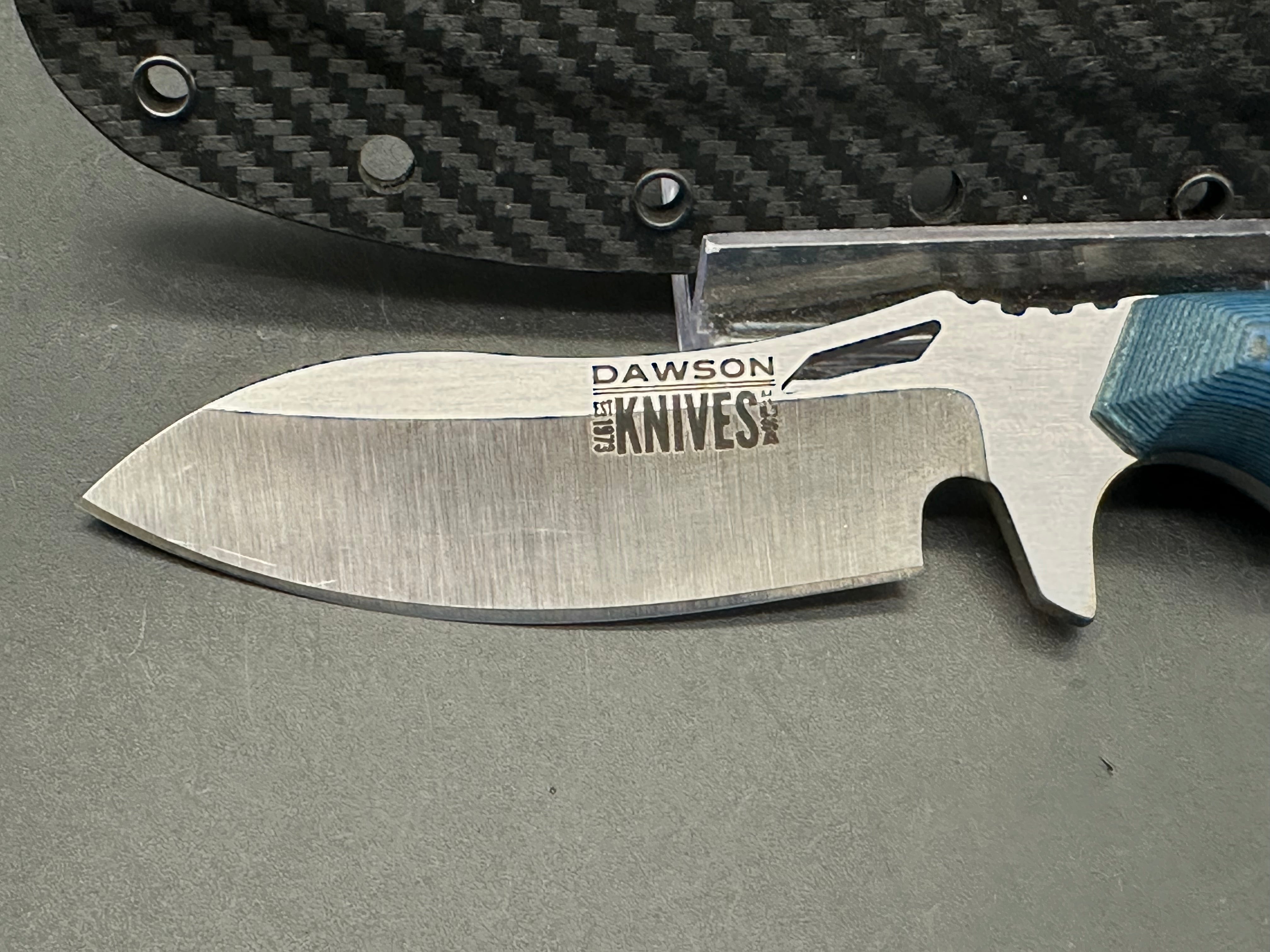 Dawson Knives Harvester blue G10 handle w/ Magnacut blade