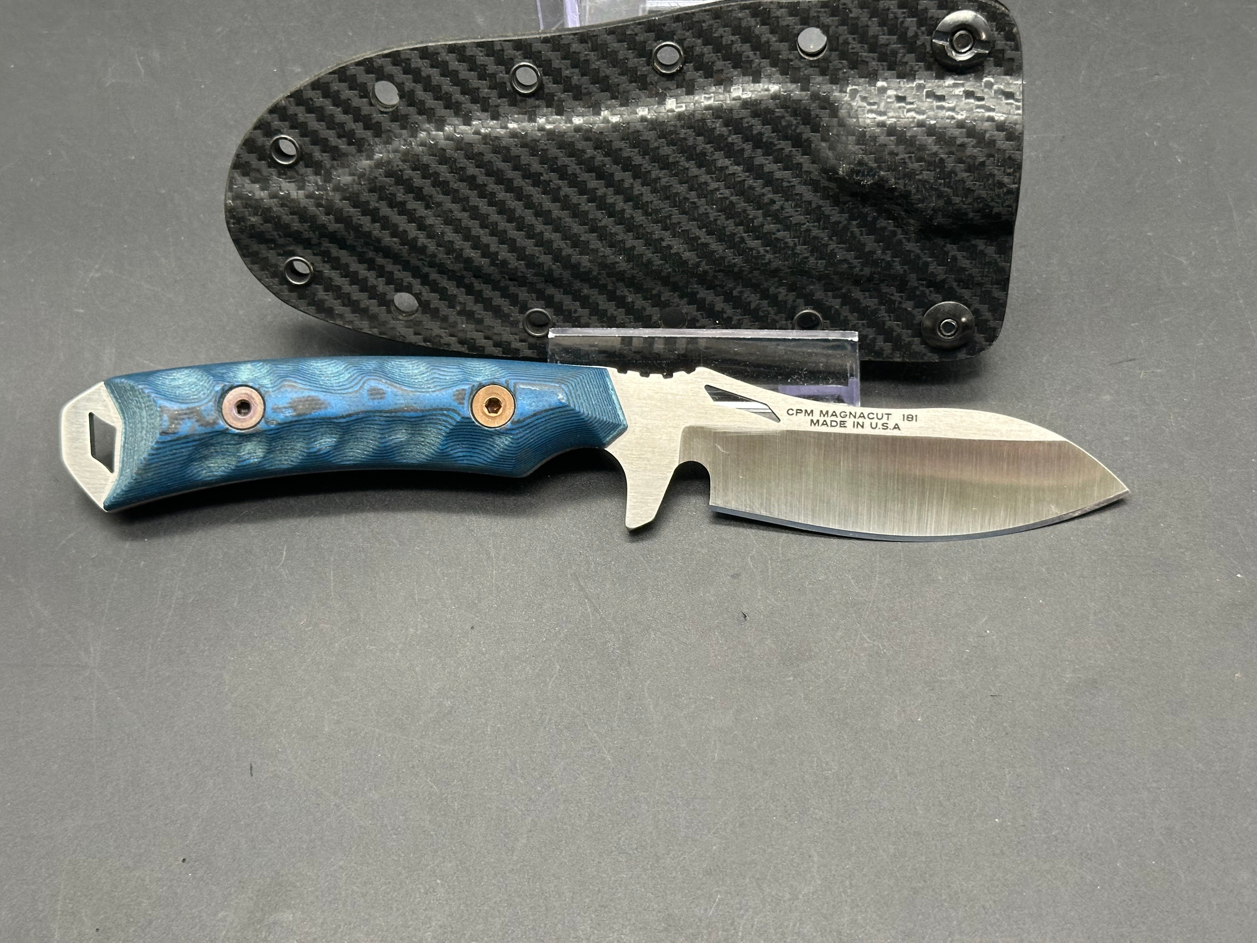 Dawson Knives Harvester blue G10 handle w/ Magnacut blade