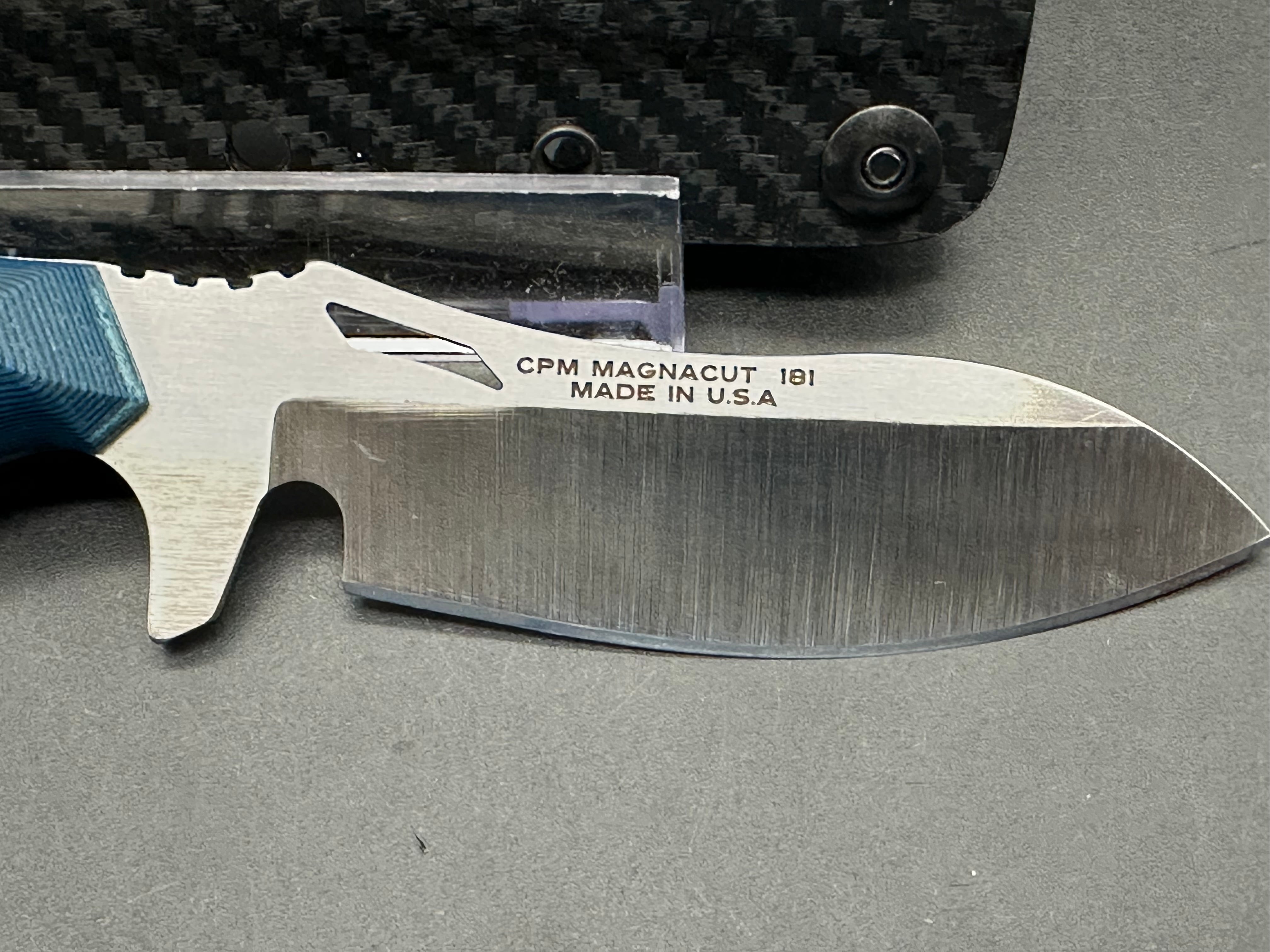 Dawson Knives Harvester blue G10 handle w/ Magnacut blade