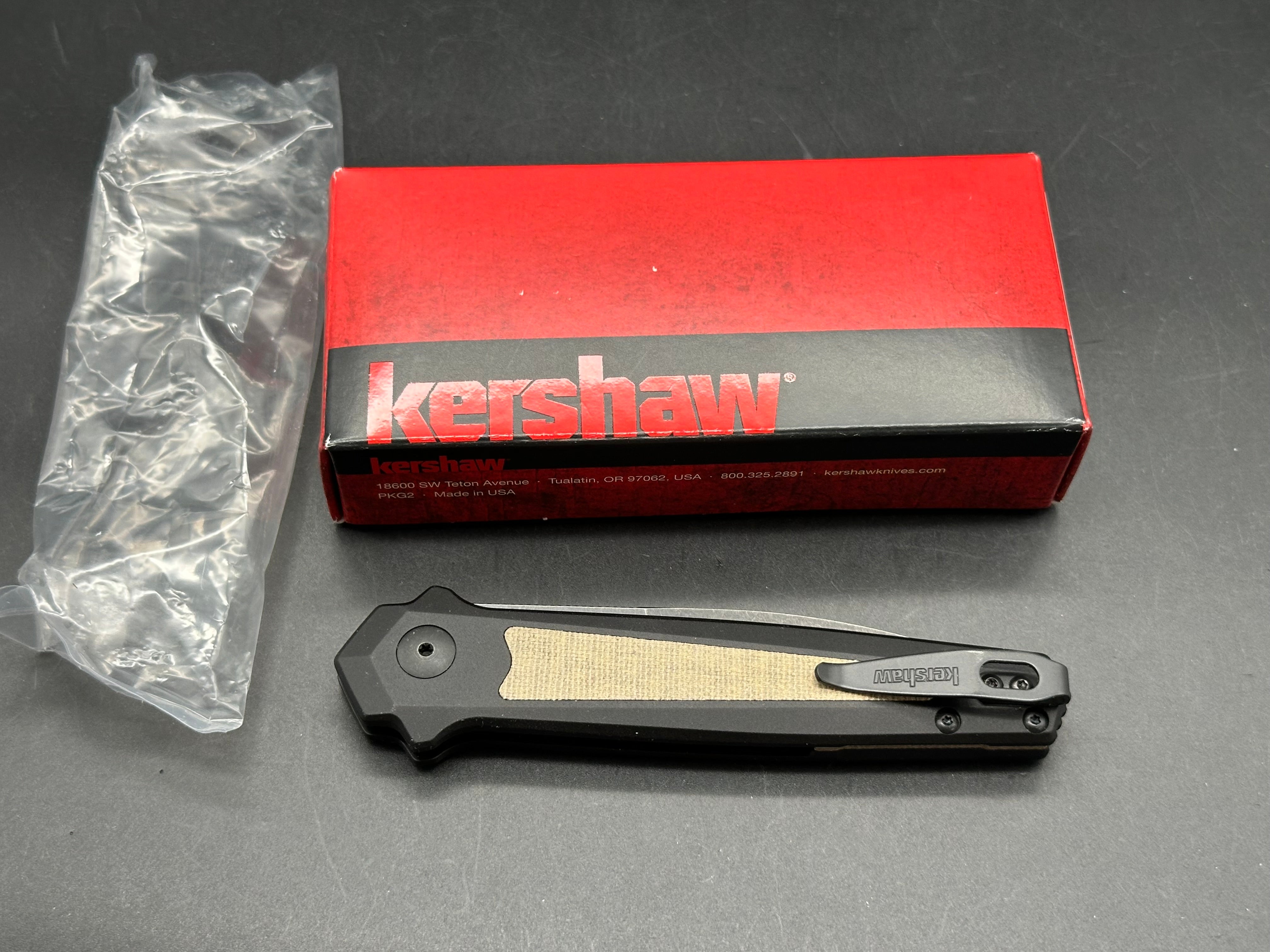 Kershaw Launch 15 Auto Black Stonewash Magnacut Black Aluminum / Micarta
