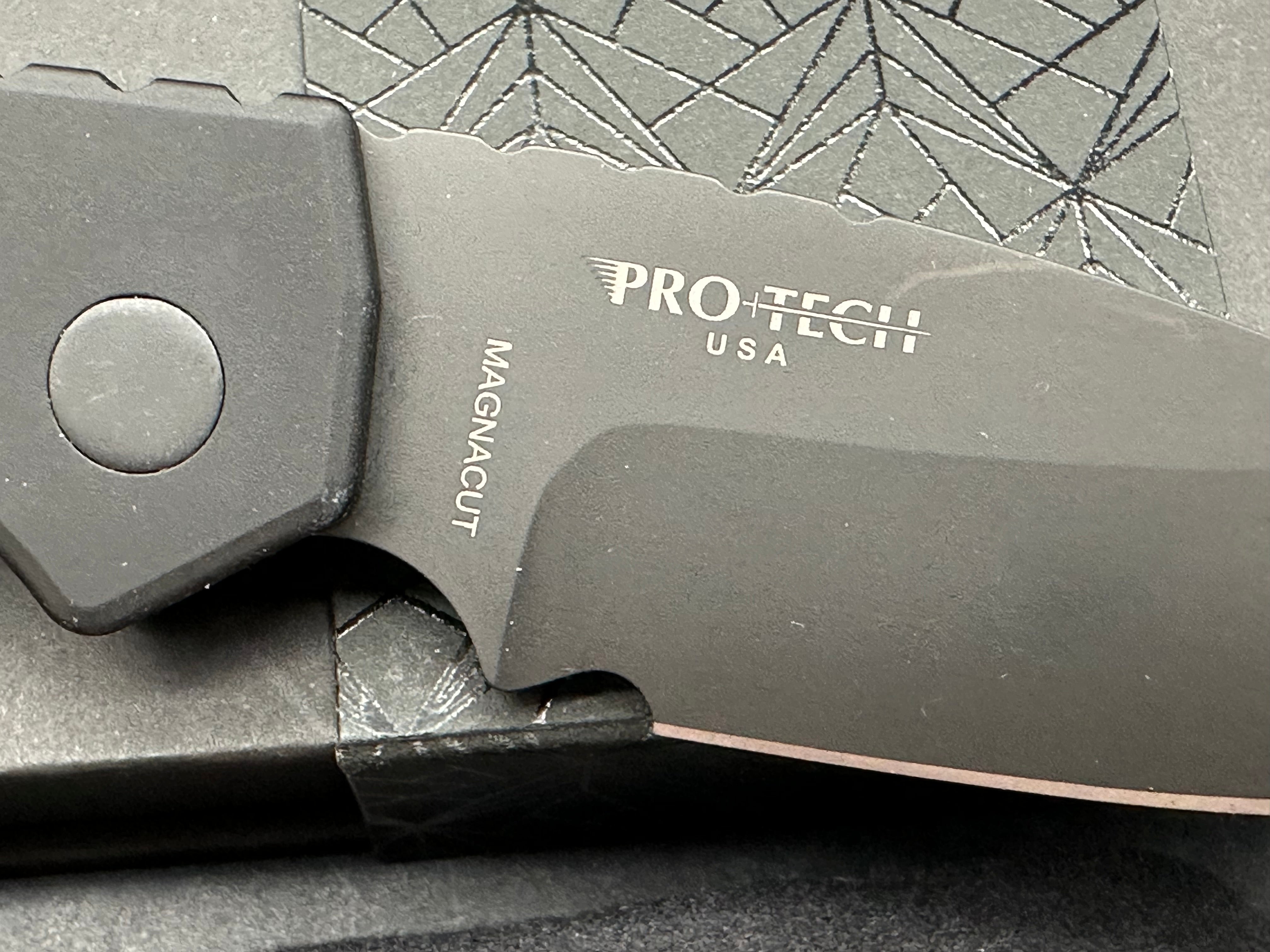 Strider + Pro-Tech PT Automatic Knife Black Aluminum (3" Black) MagnaCut