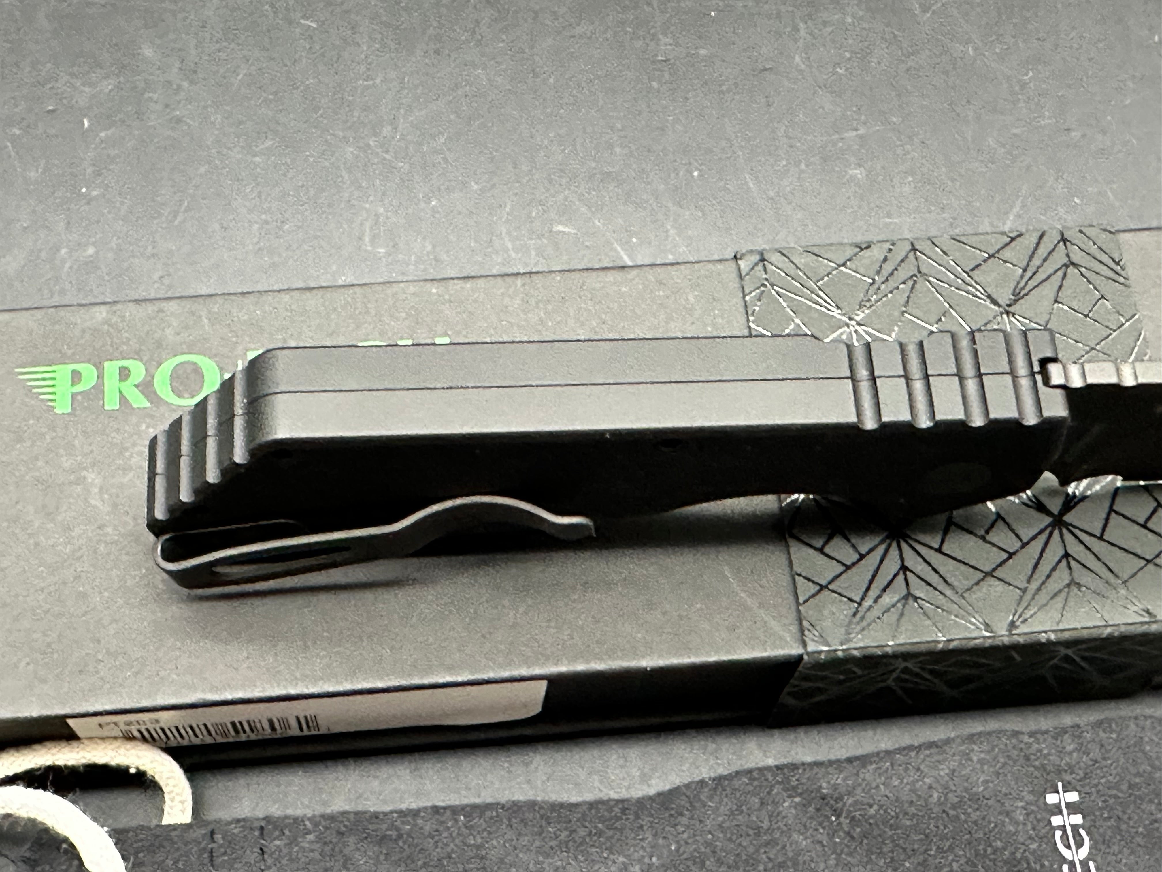 Strider + Pro-Tech PT Automatic Knife Black Aluminum (3" Black) MagnaCut