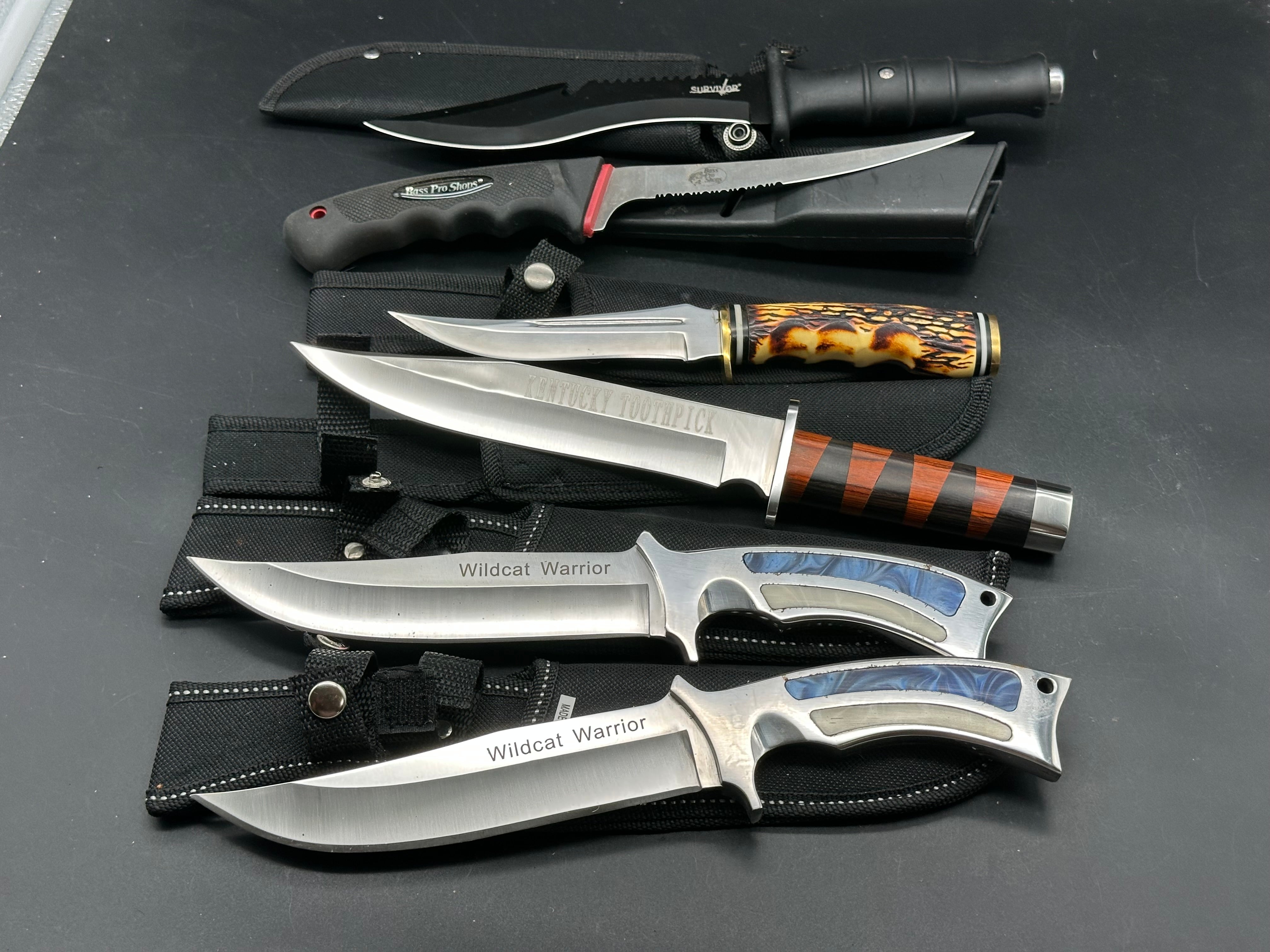 6 Knife Bundle various fixed blades