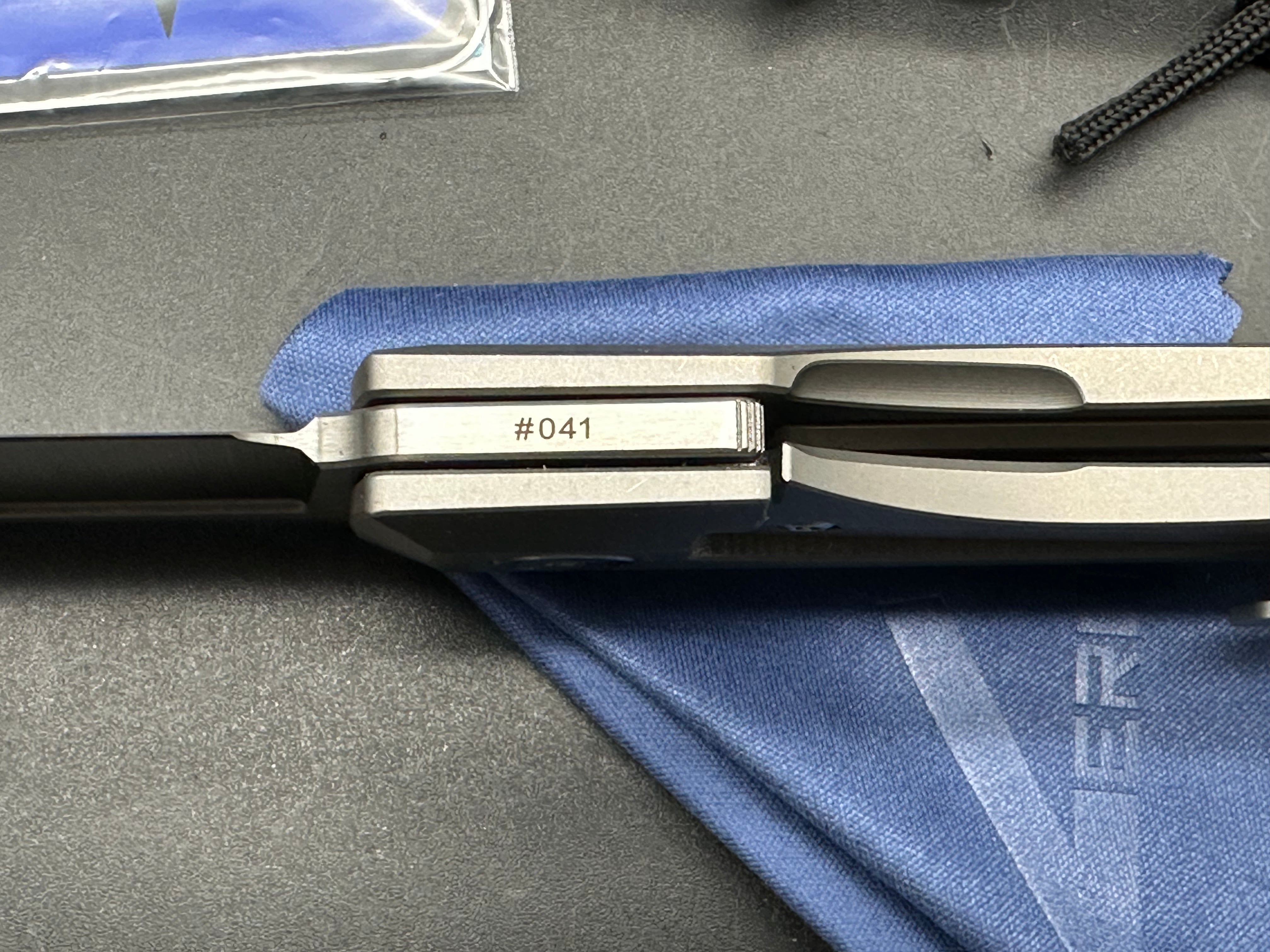 Vero Impulse Thin Drop Point #041, Belt Satin M390 Blade, Stonewashed Ti Handles