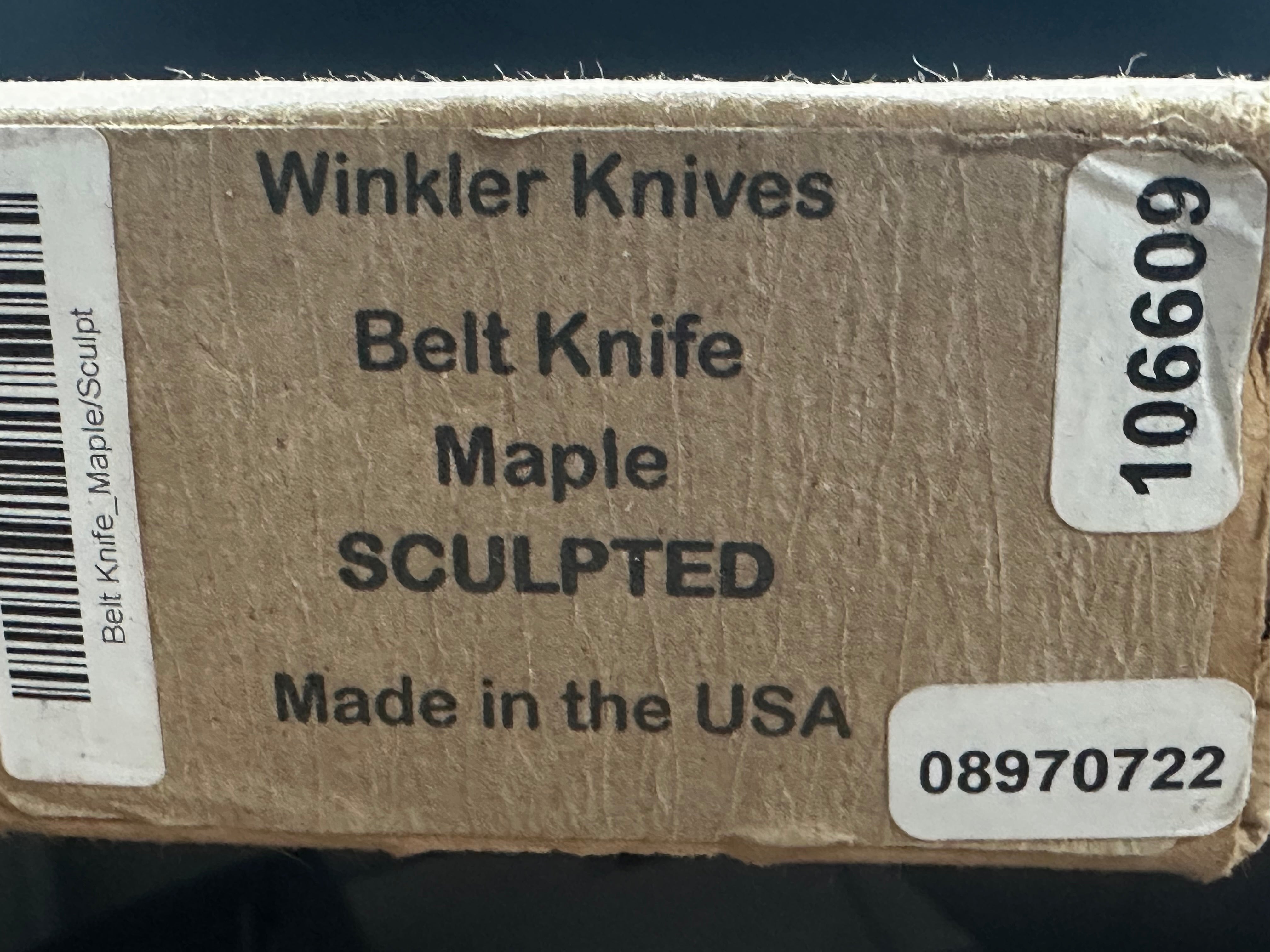 Winkler Belt knife Sculpted Maple handle