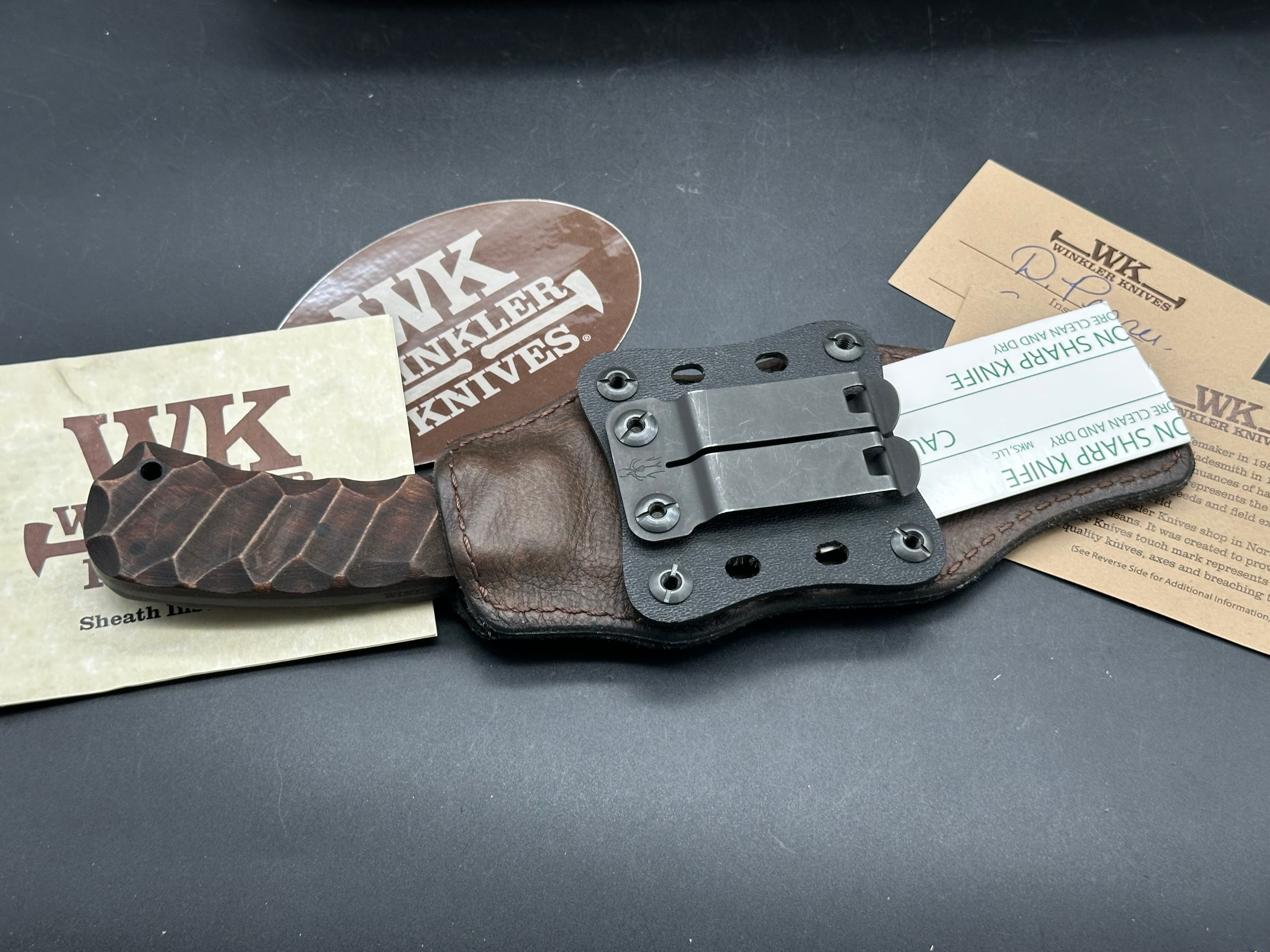 Winkler Belt knife Sculpted Maple handle