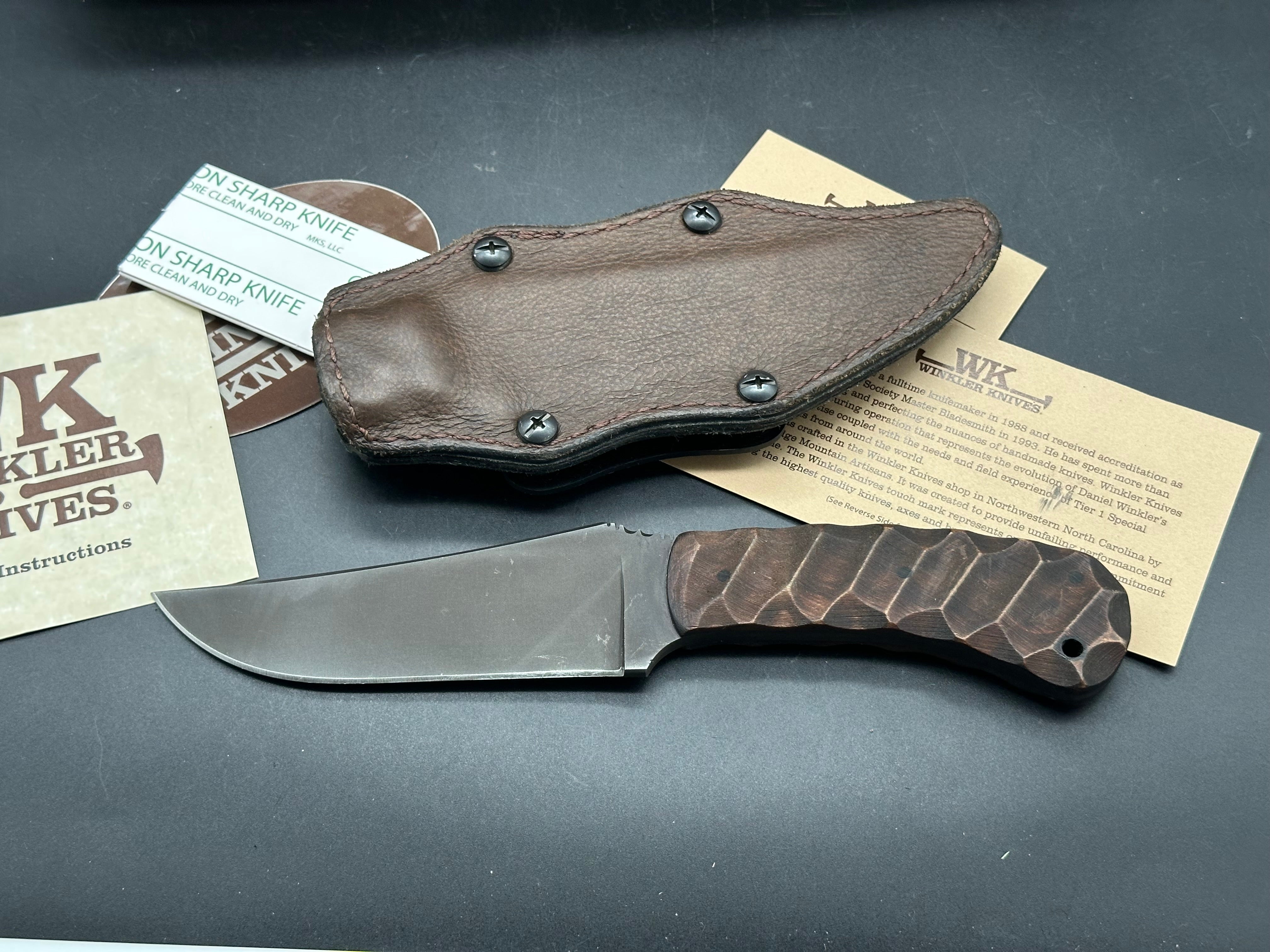 Winkler Belt knife Sculpted Maple handle