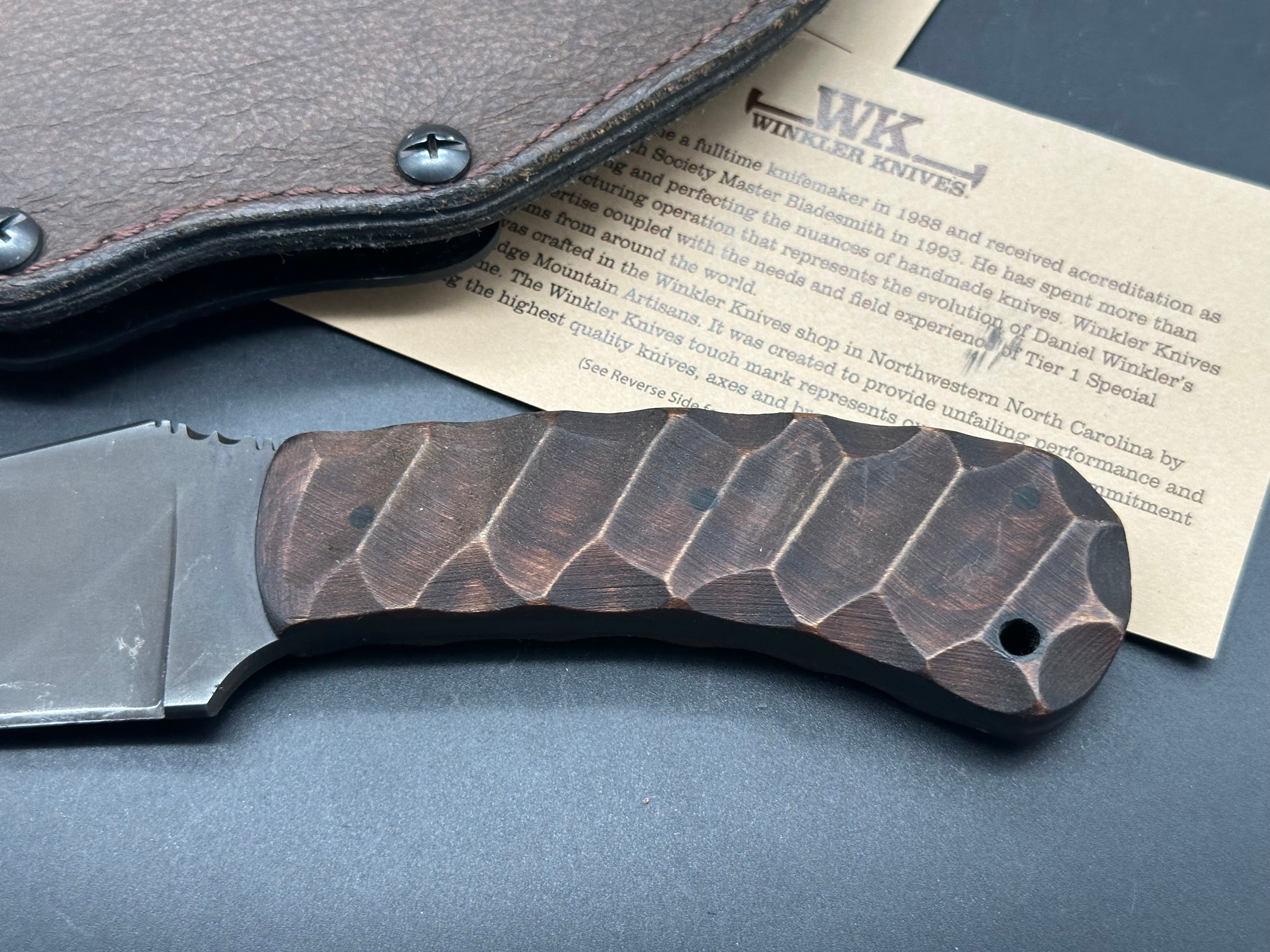 Winkler Belt knife Sculpted Maple handle