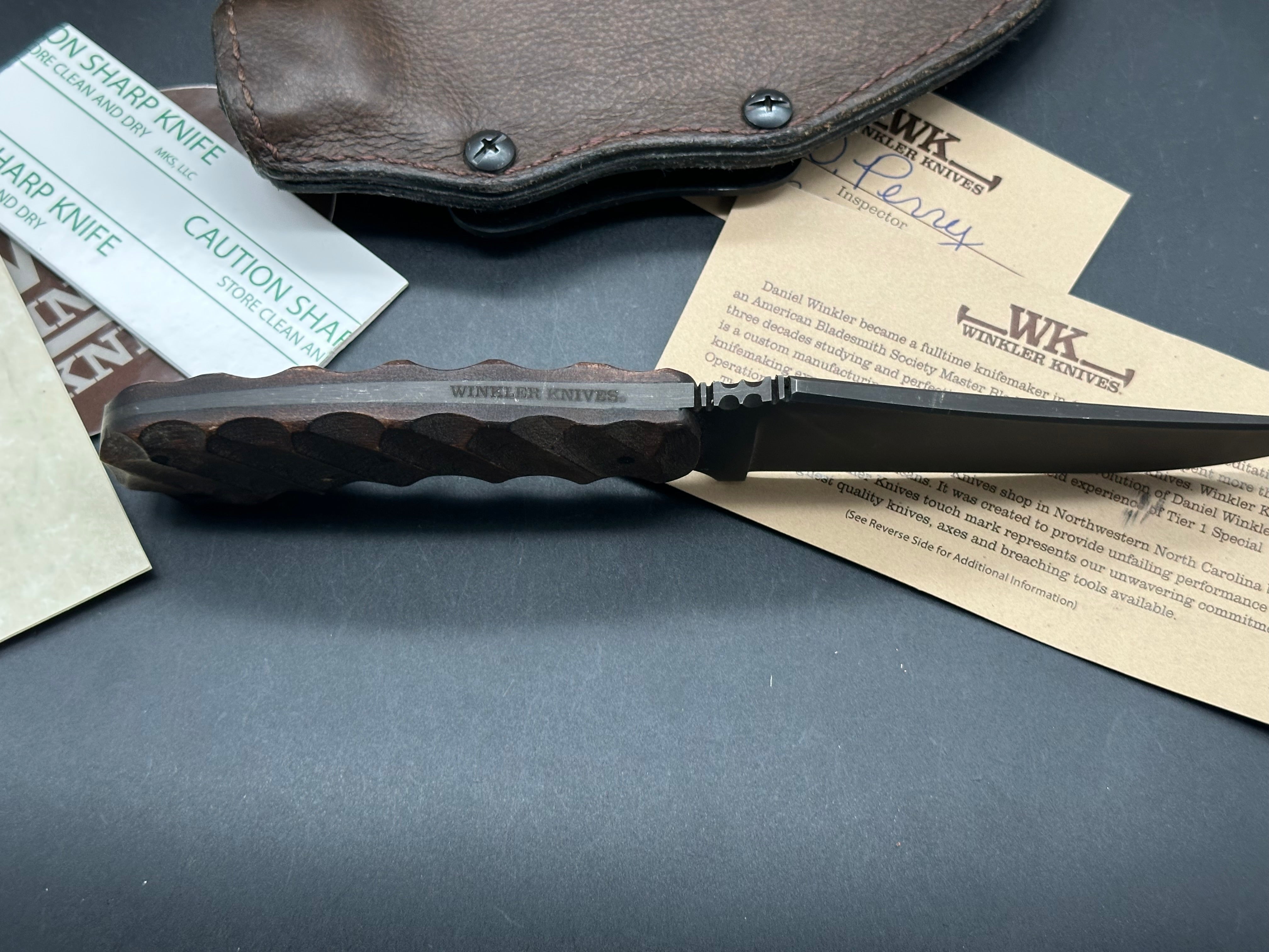 Winkler Belt knife Sculpted Maple handle