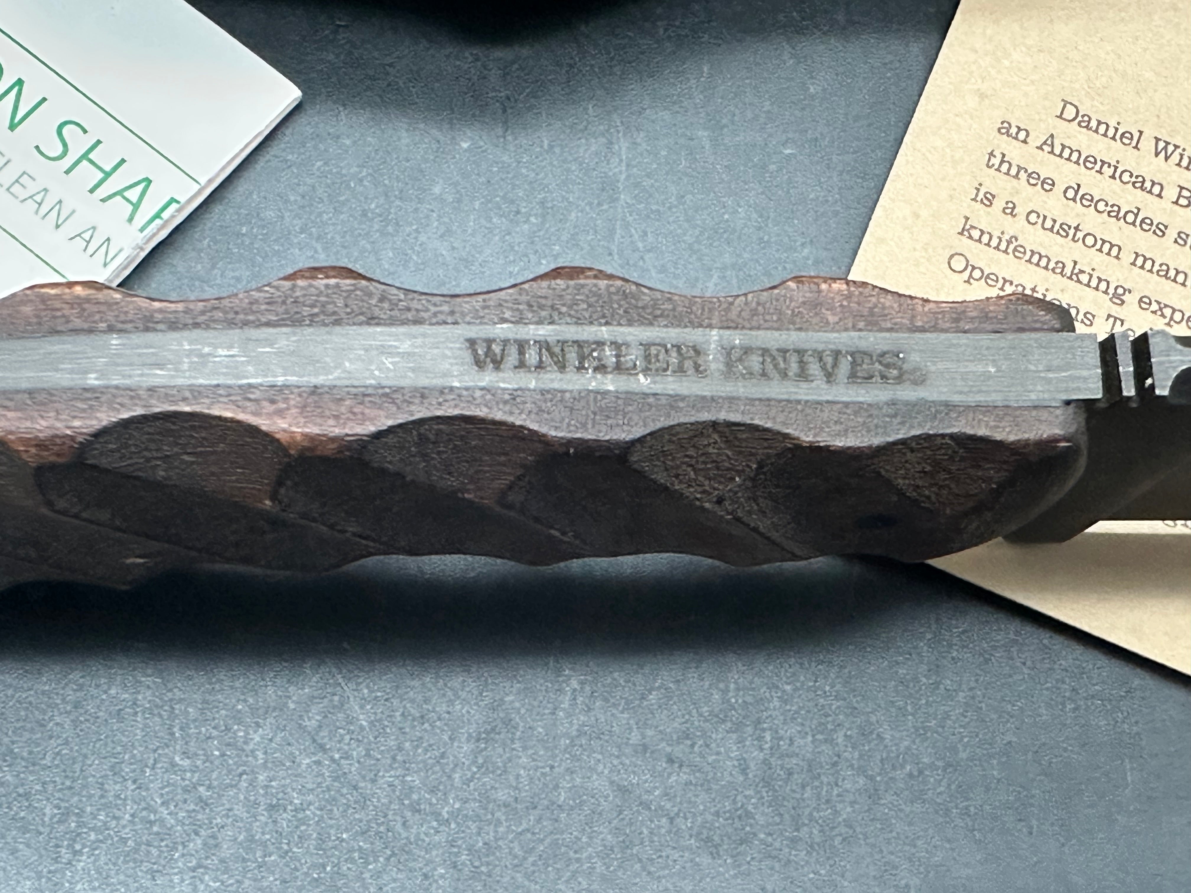 Winkler Belt knife Sculpted Maple handle
