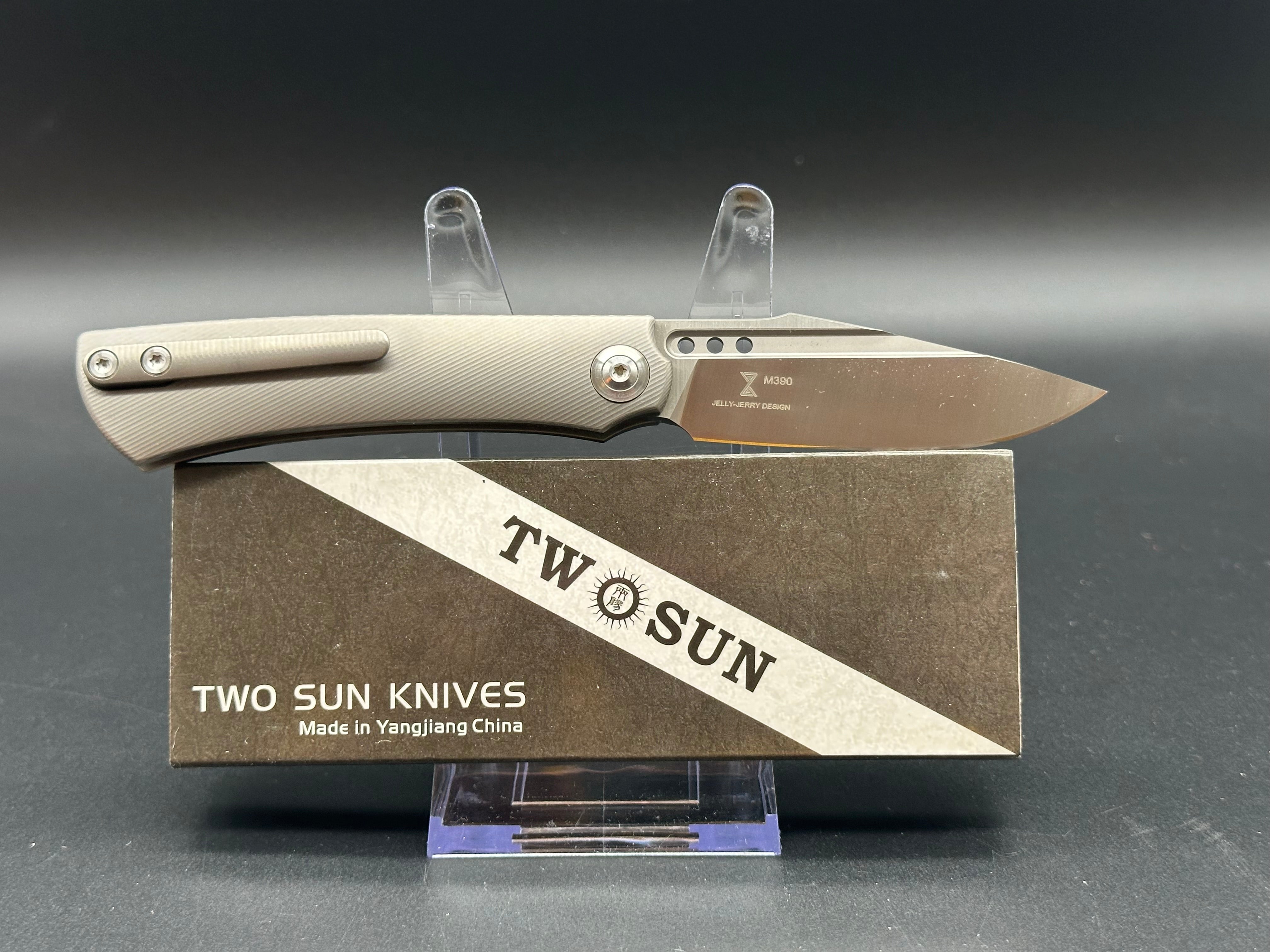 Twosun TS221 Titanium slip joint knife w/M390 blade