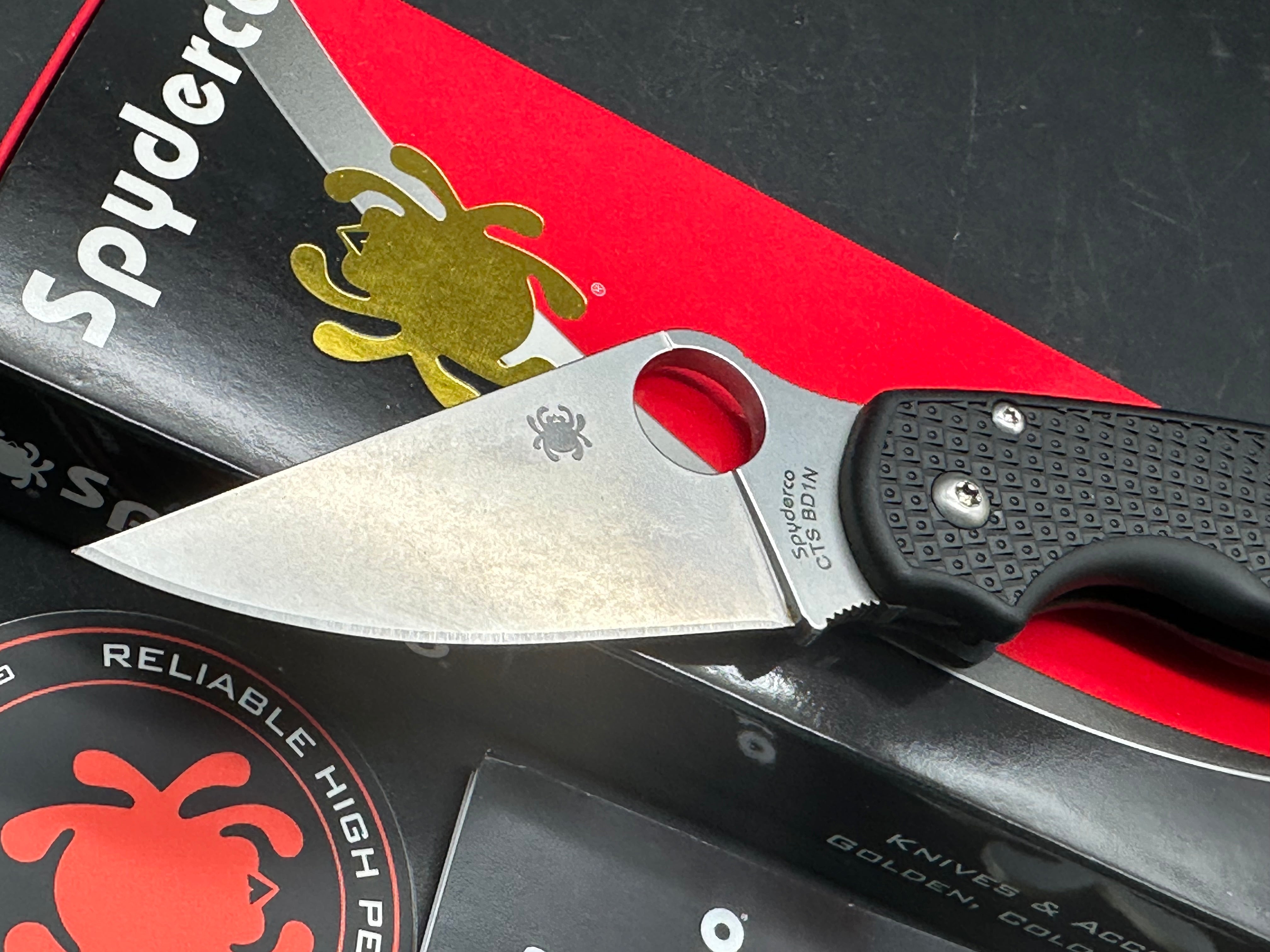 Spyderco Para 3 Lightweight (NEW), 2.93" CPM CTS BD1N Stonewash Blade with Black FRN Scales