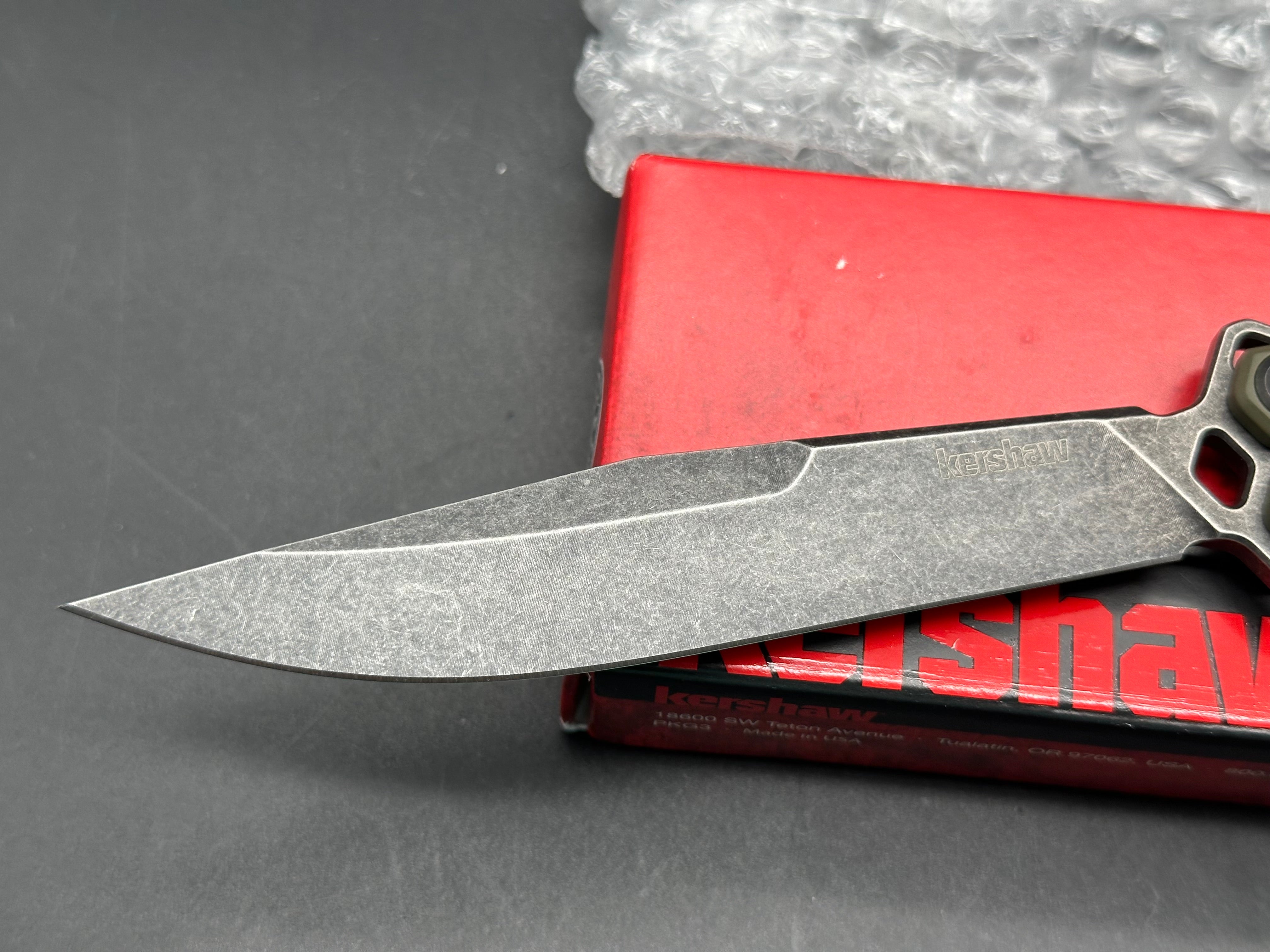 Kershaw Lucha Balisong Butterfly Knife OD Green (4.5" Blackwash)