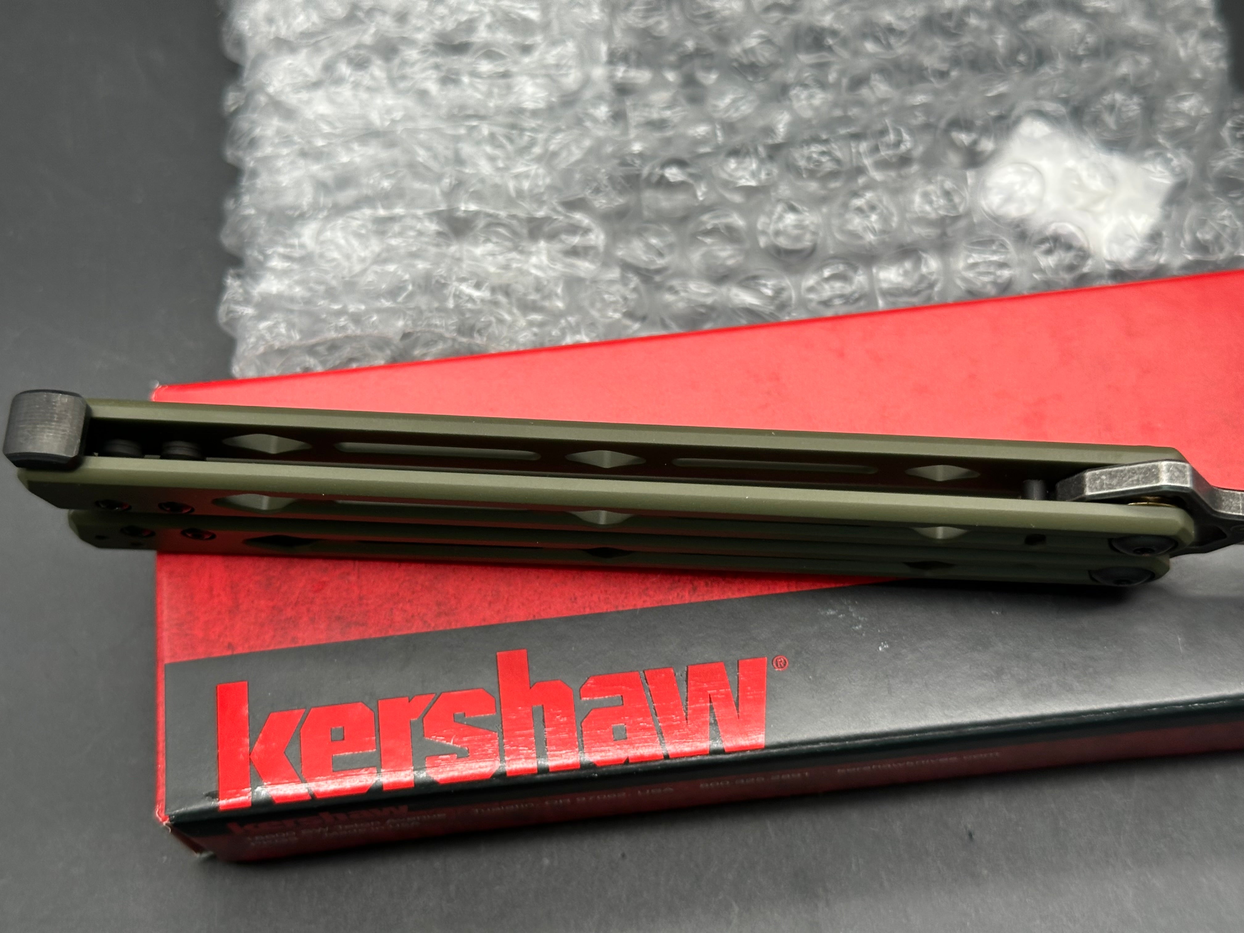 Kershaw Lucha Balisong Butterfly Knife OD Green (4.5" Blackwash)