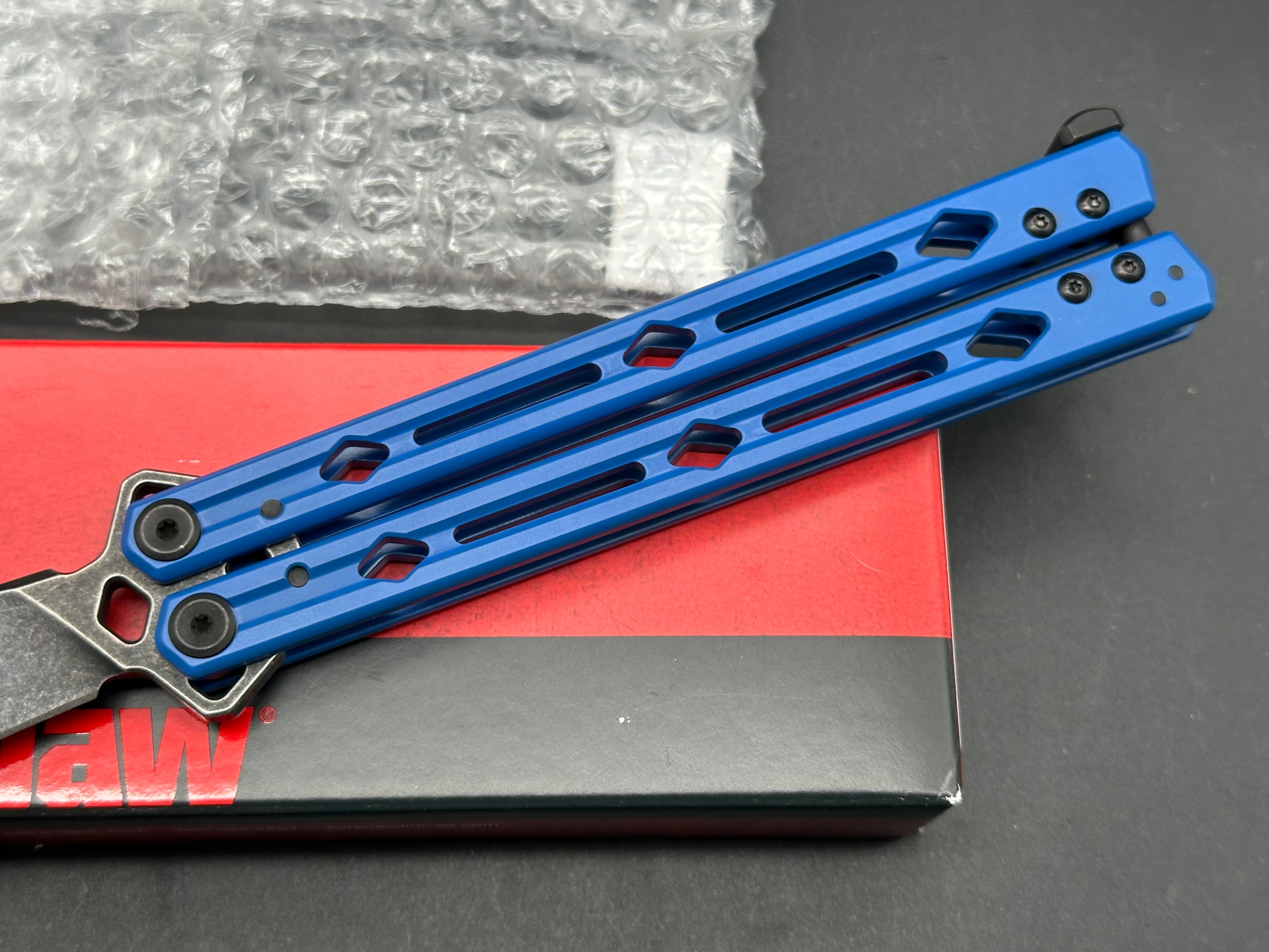 Kershaw Lucha Balisong Butterfly Knife Blue (4.5" Blackwash)