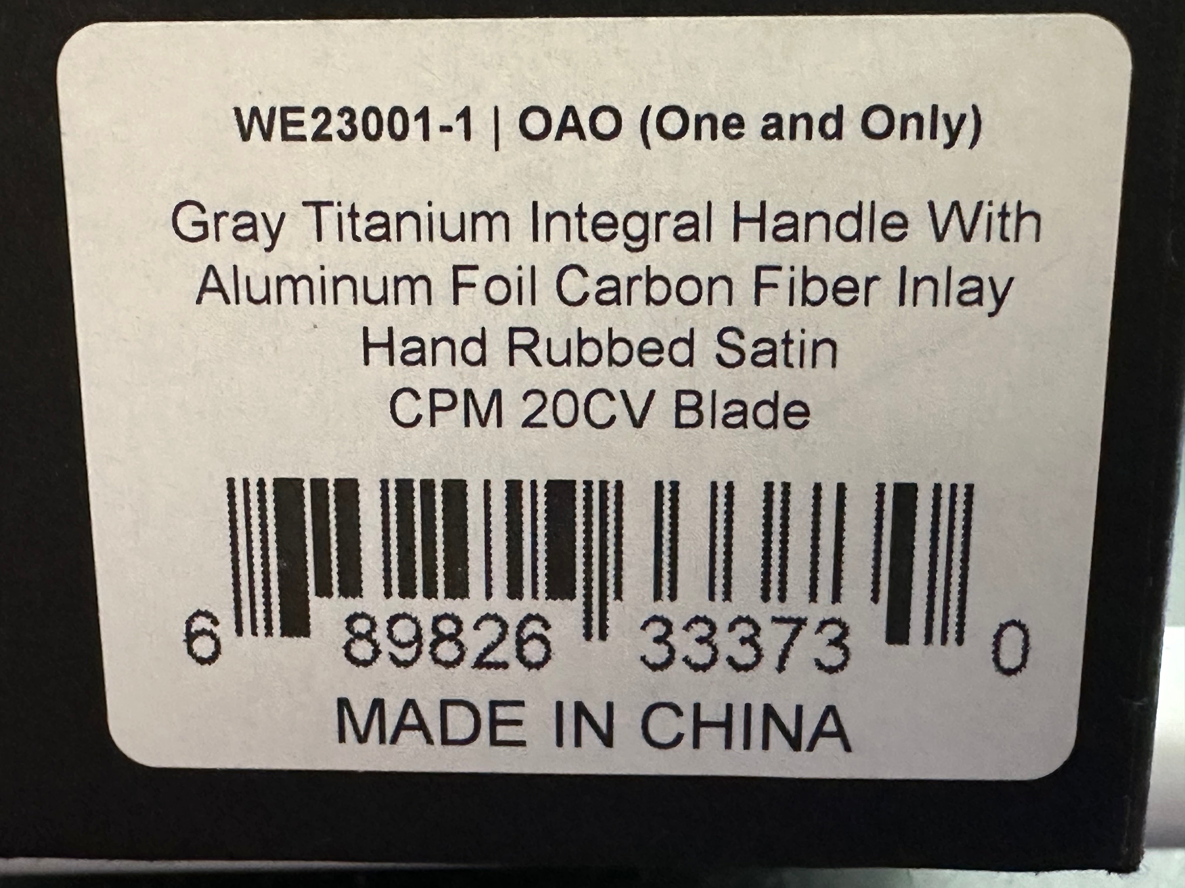 WE Knife Co. OAO Flipper Knife Integral Titanium/Aluminum Foil (3.4" Satin)