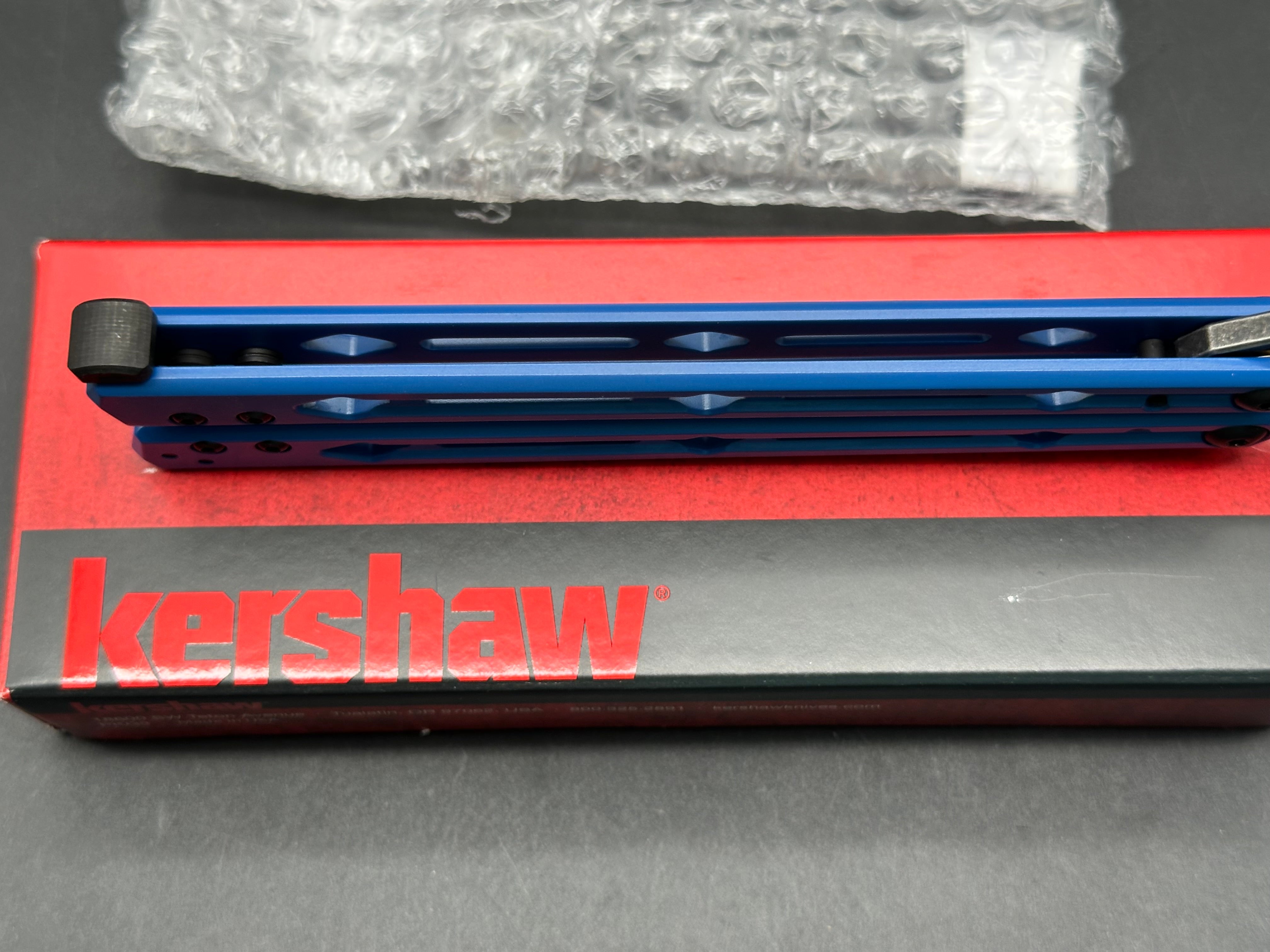 Kershaw Lucha Balisong Butterfly Knife Blue (4.5" Blackwash)