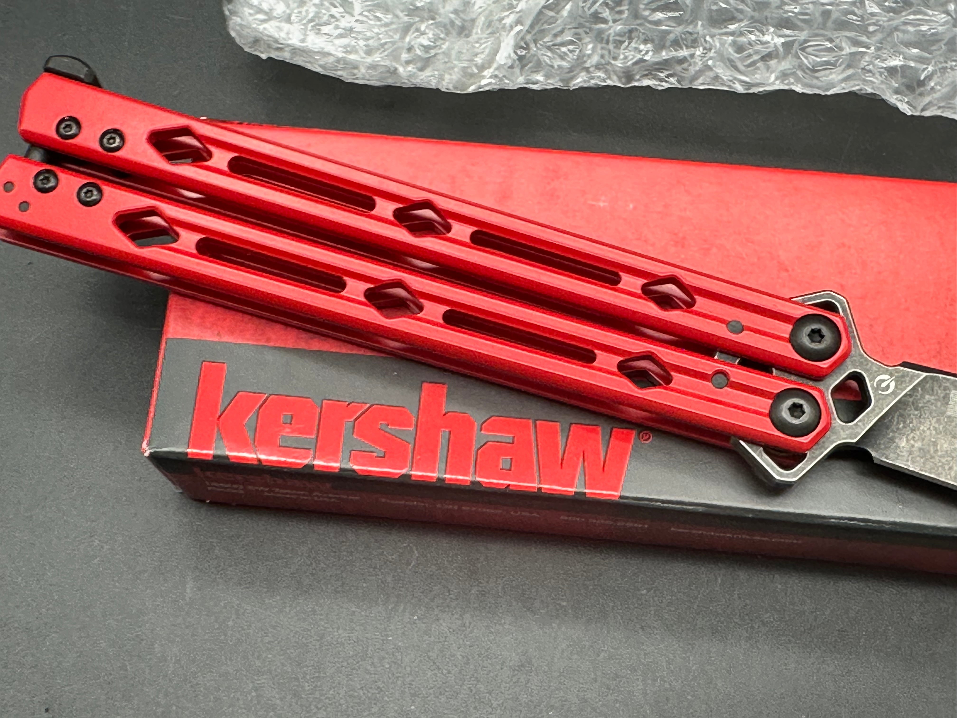 Kershaw Lucha Balisong Butterfly Knife Red (4.5" Blackwash)