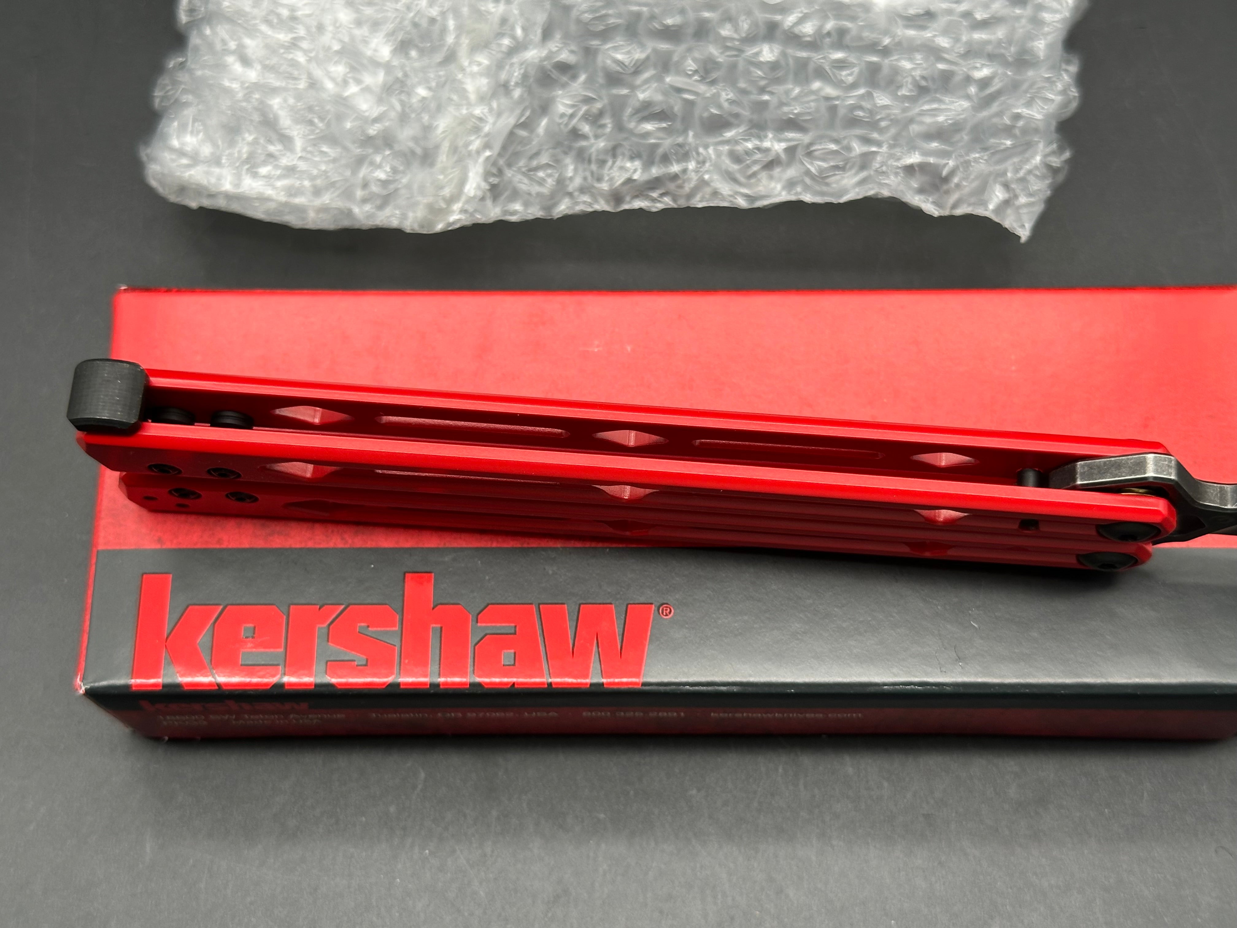 Kershaw Lucha Balisong Butterfly Knife Red (4.5" Blackwash)