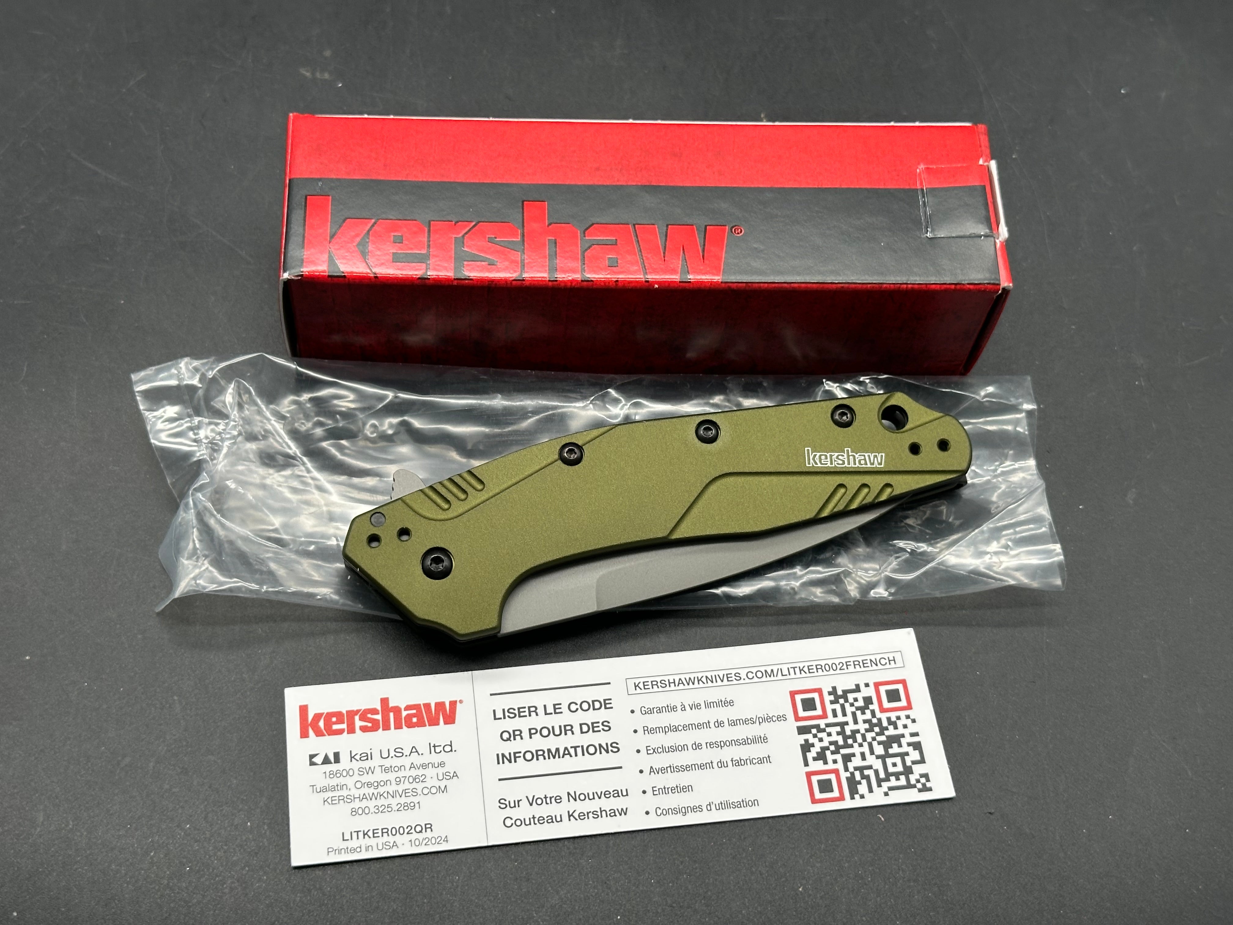 Kershaw Dividend Assisted Opening Knife Olive (3" Composite)