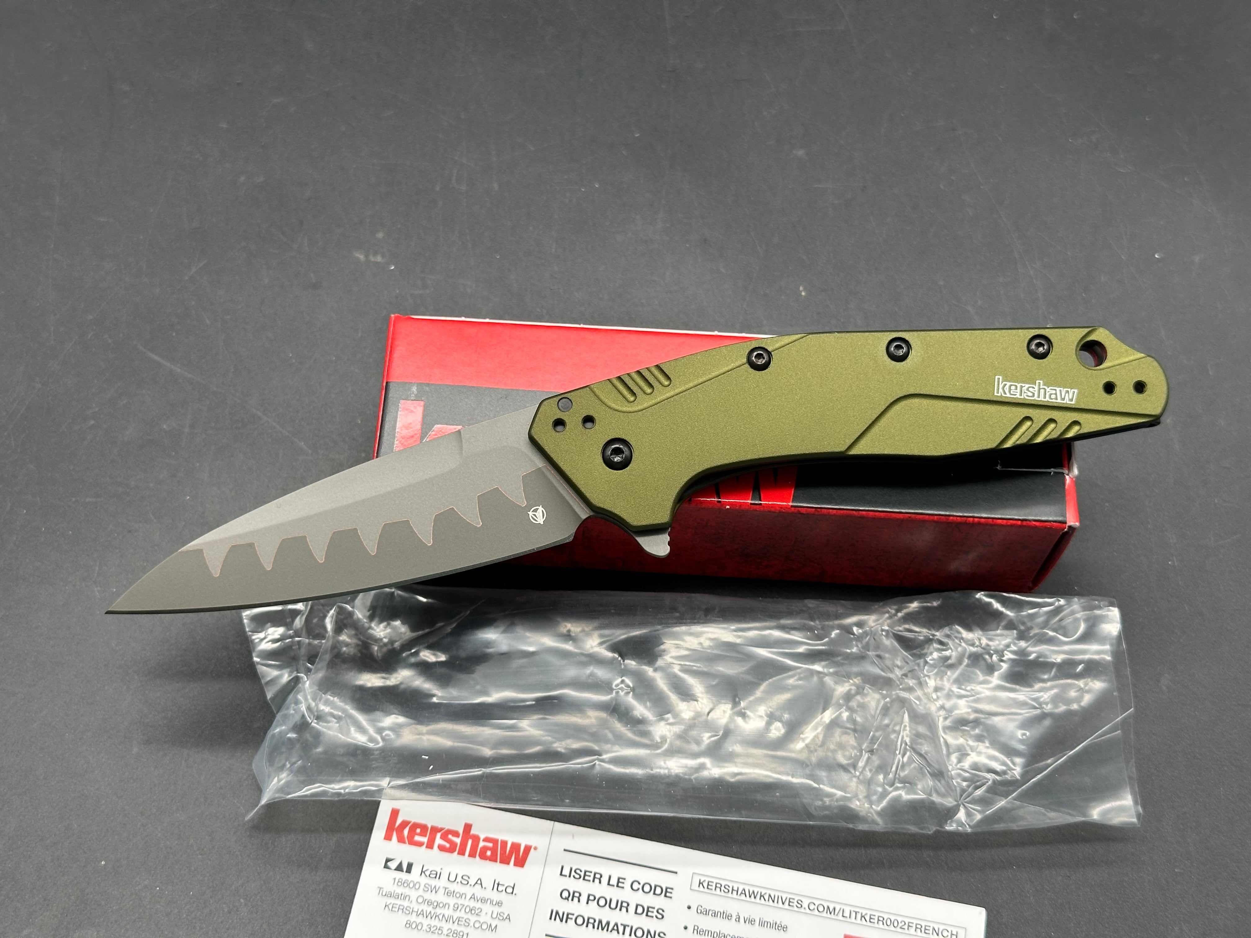 Kershaw Dividend Assisted Opening Knife Olive (3" Composite)