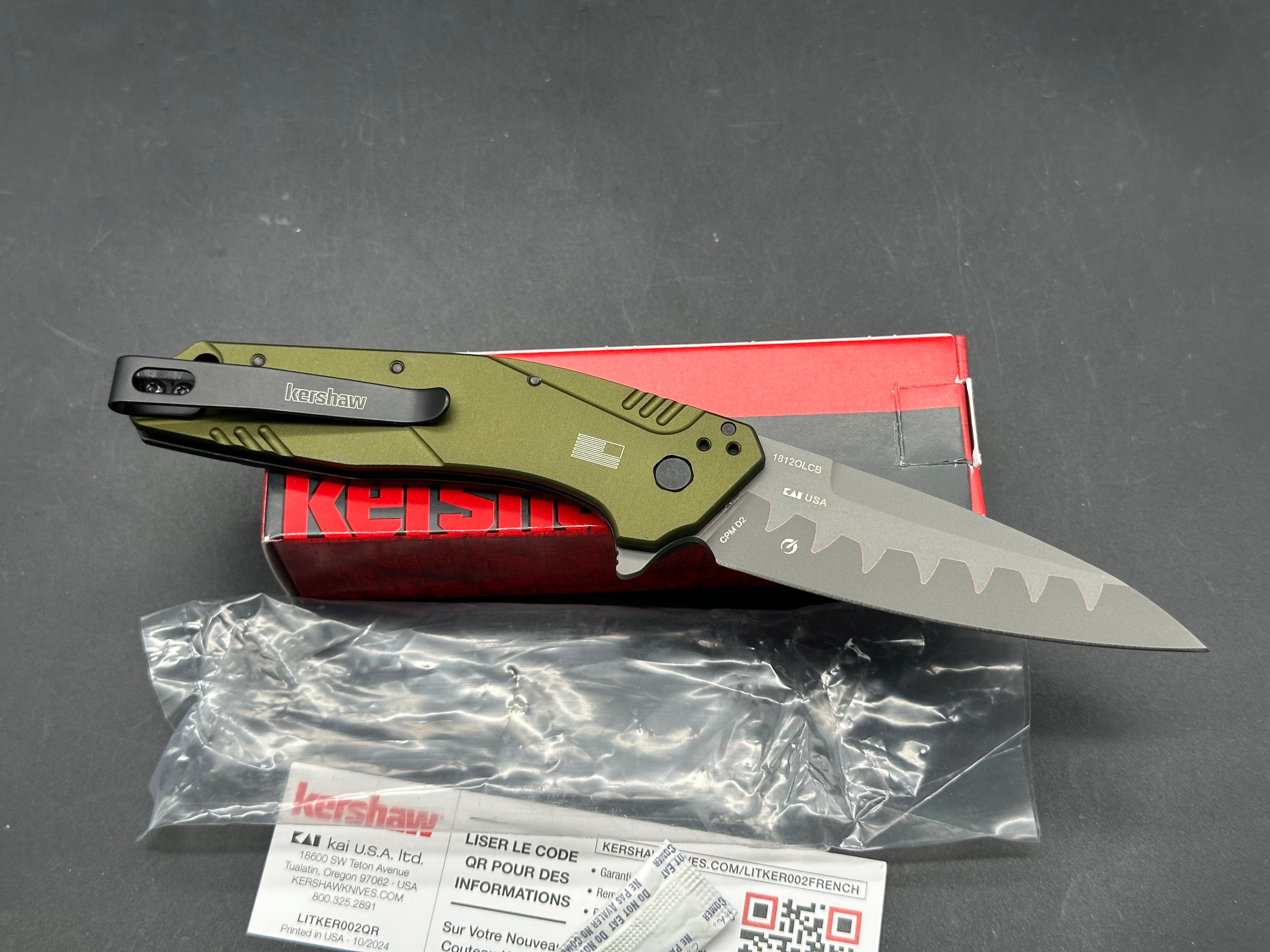 Kershaw Dividend Assisted Opening Knife Olive (3" Composite)