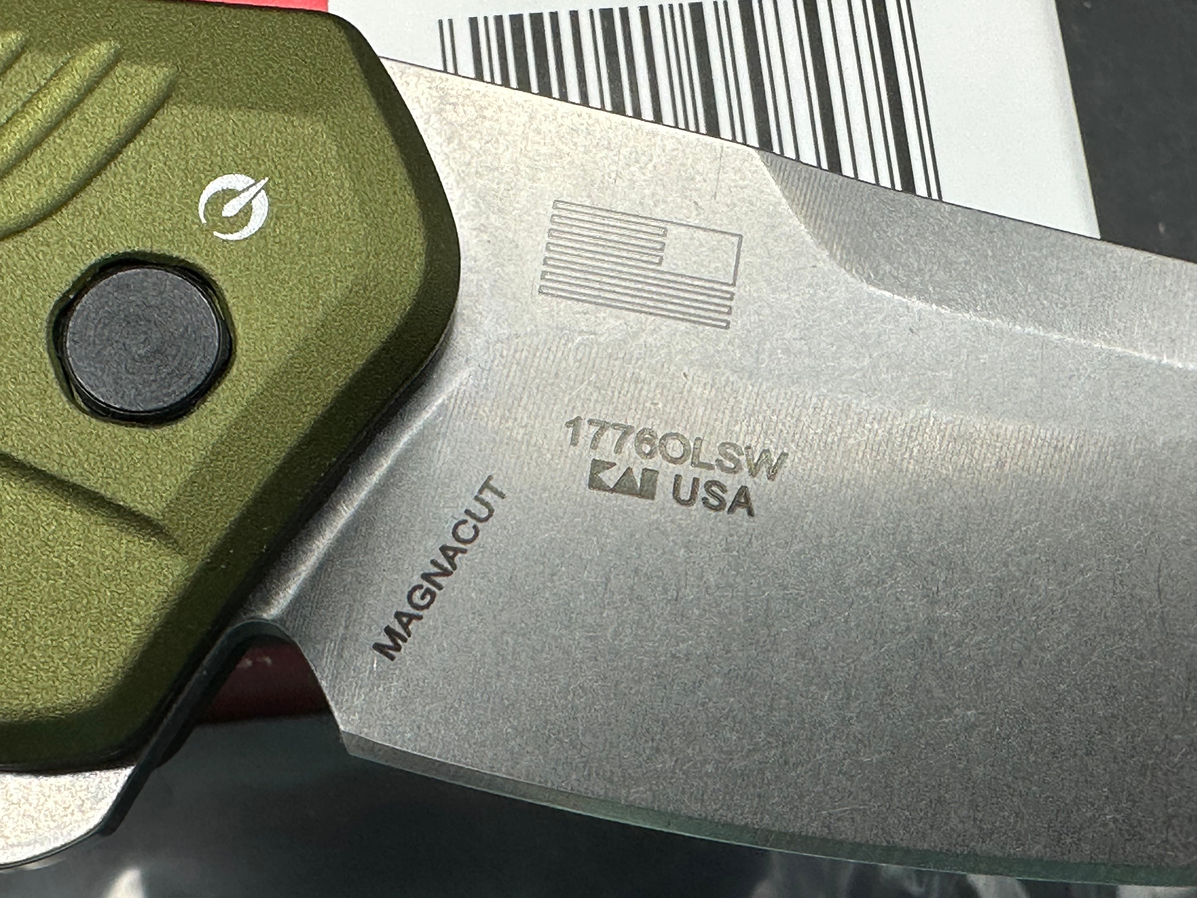 Kershaw Link Drop Point Knife Olive Al (3.25" Stonewash) Magnacut