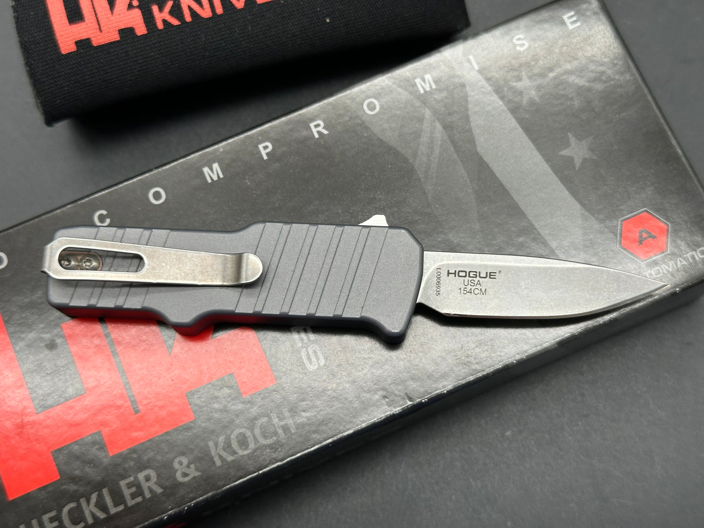 Hogue Micro Incursion D/E OTF Automatic Knife Gray Aluminum