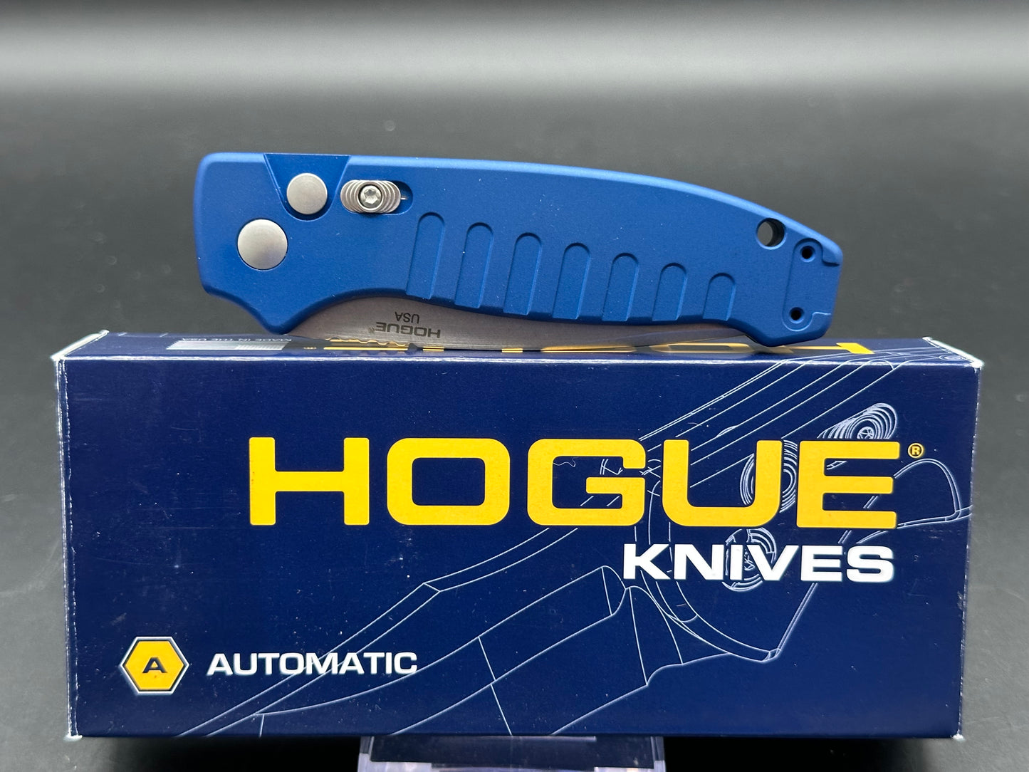 Hogue Ballista Drop Point Automatic Knife Matte Blue