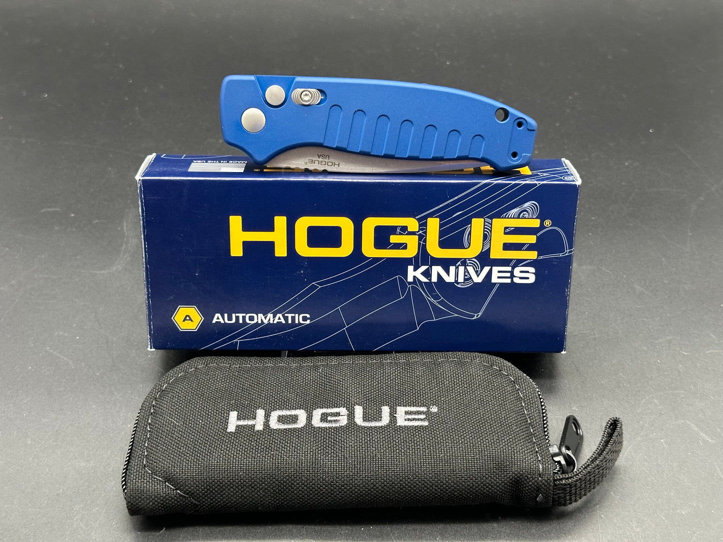 Hogue Ballista Drop Point Automatic Knife Matte Blue