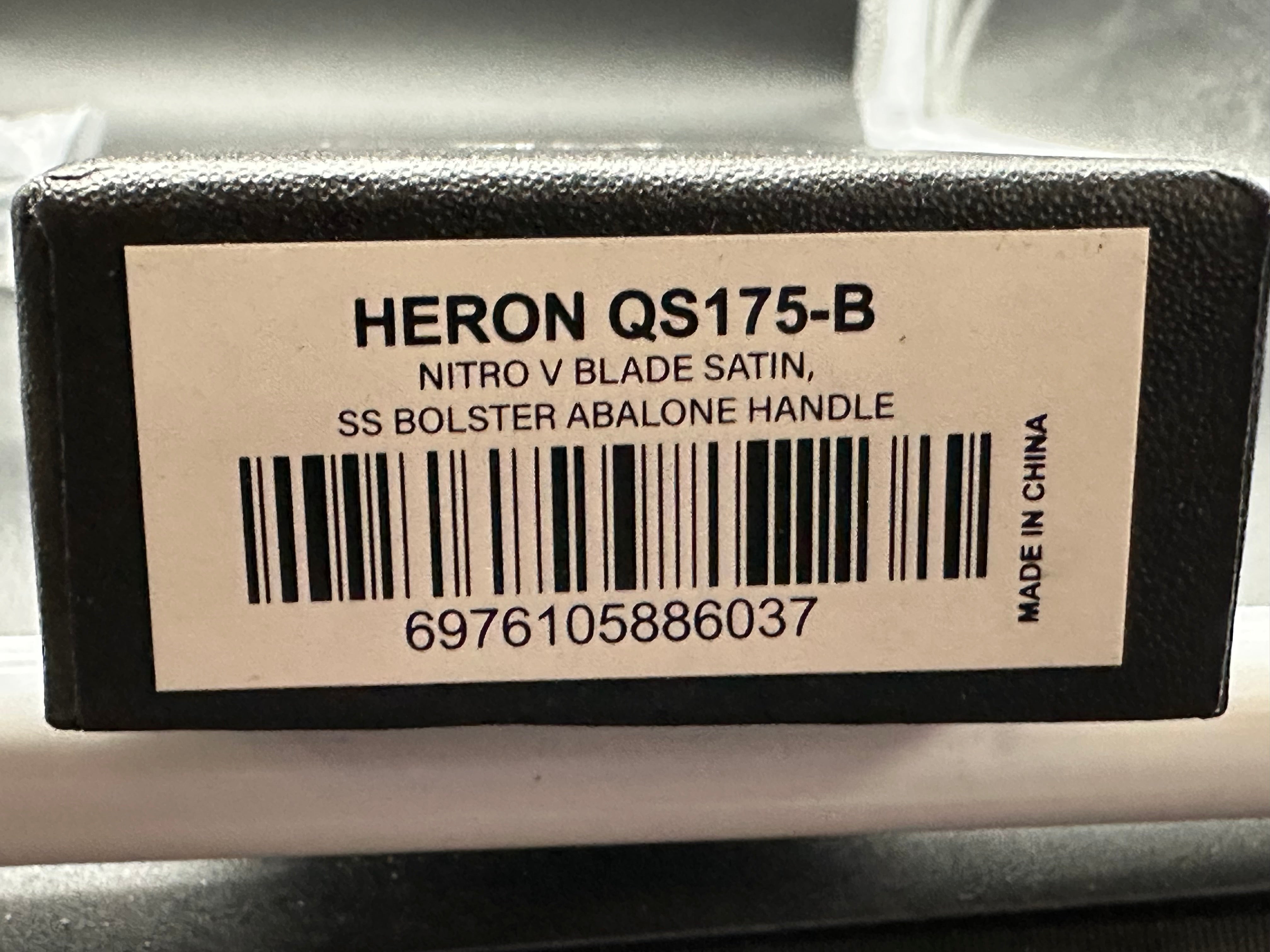 QSP HERON ABALONE HANDLE NITRO-V CLIP POINT