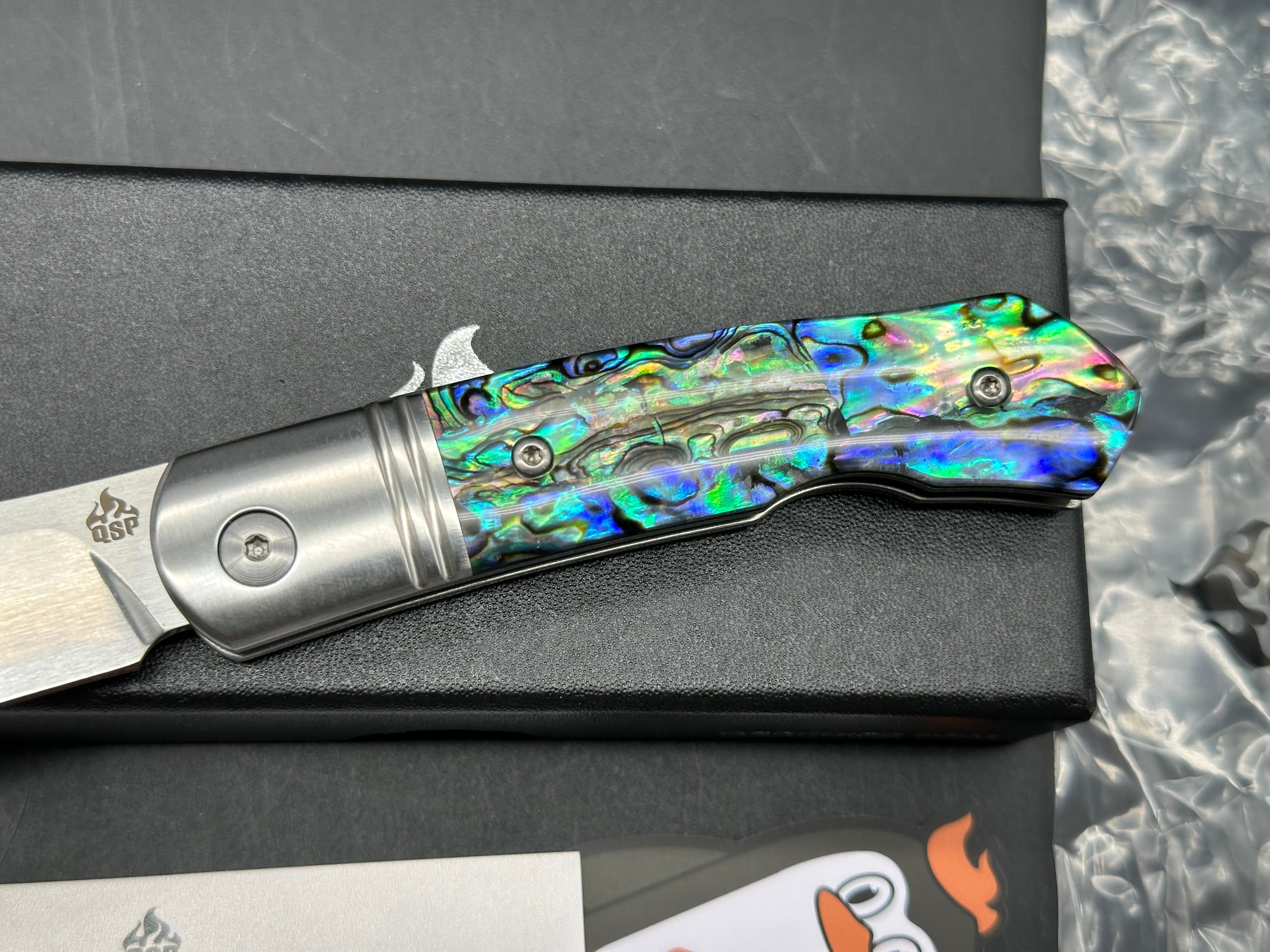 QSP HERON ABALONE HANDLE NITRO-V CLIP POINT