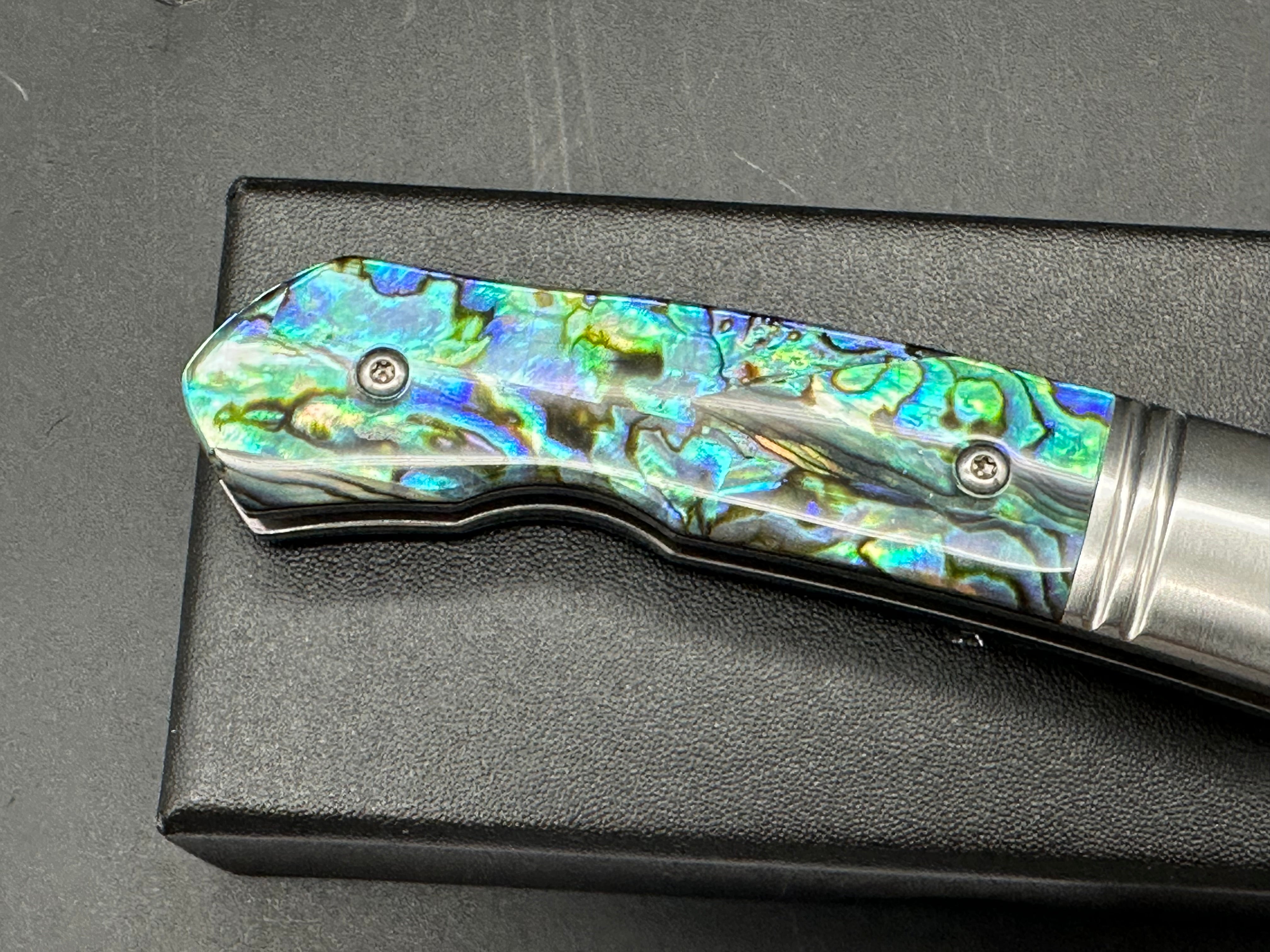 QSP HERON ABALONE HANDLE NITRO-V CLIP POINT