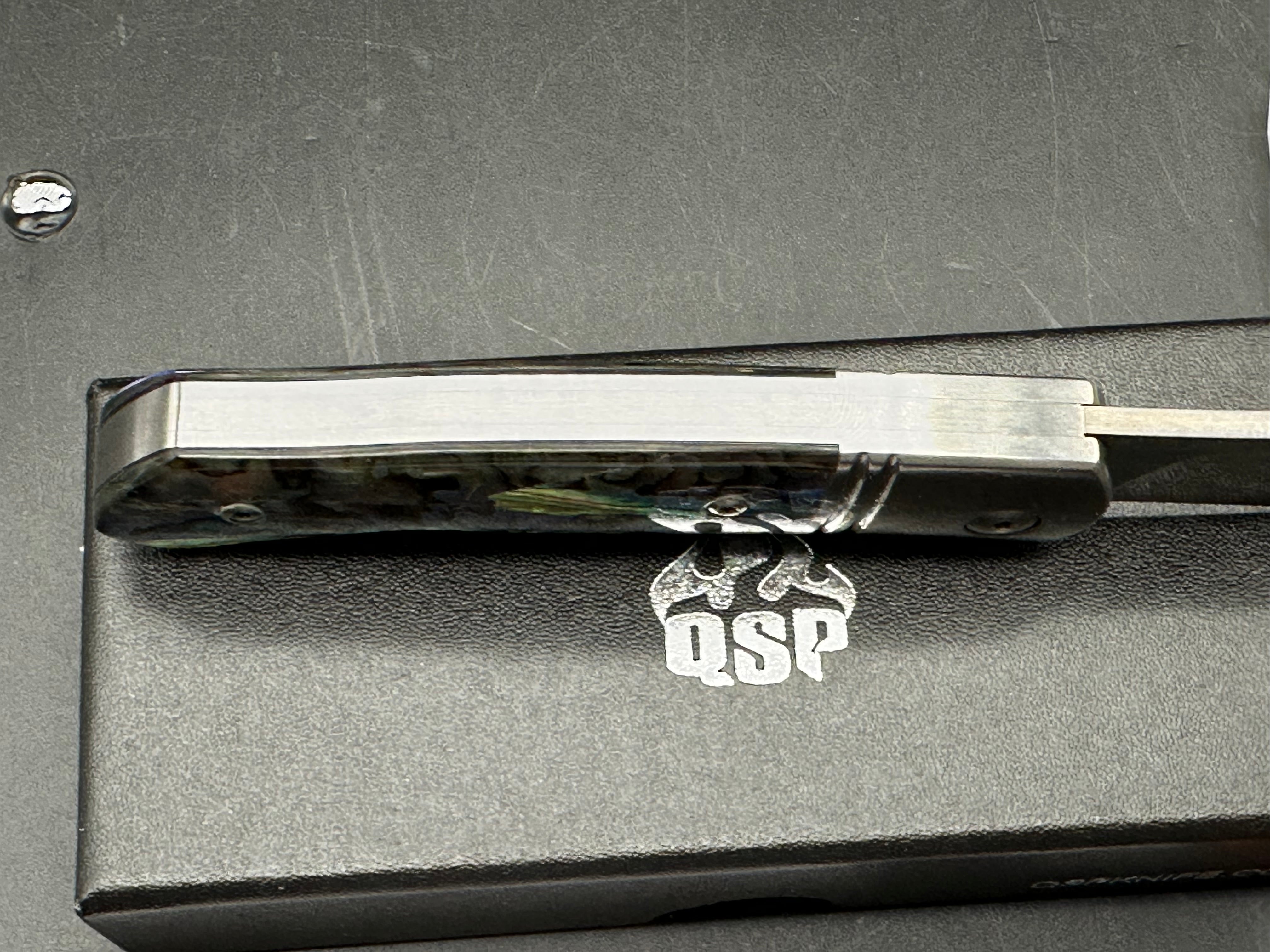 QSP HERON ABALONE HANDLE NITRO-V CLIP POINT