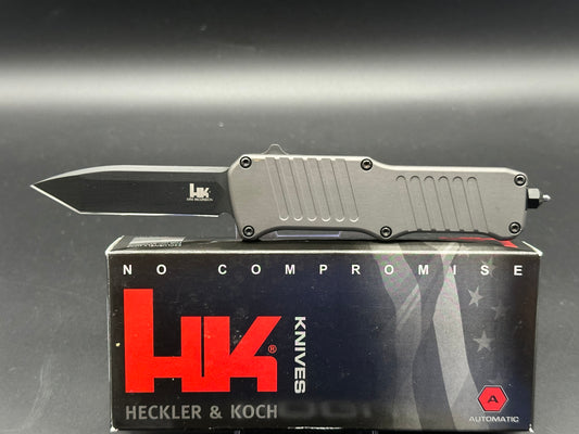 HK Mini Incursion OTF Automatic Tanto Knife Gray Aluminum ( 3" Black)