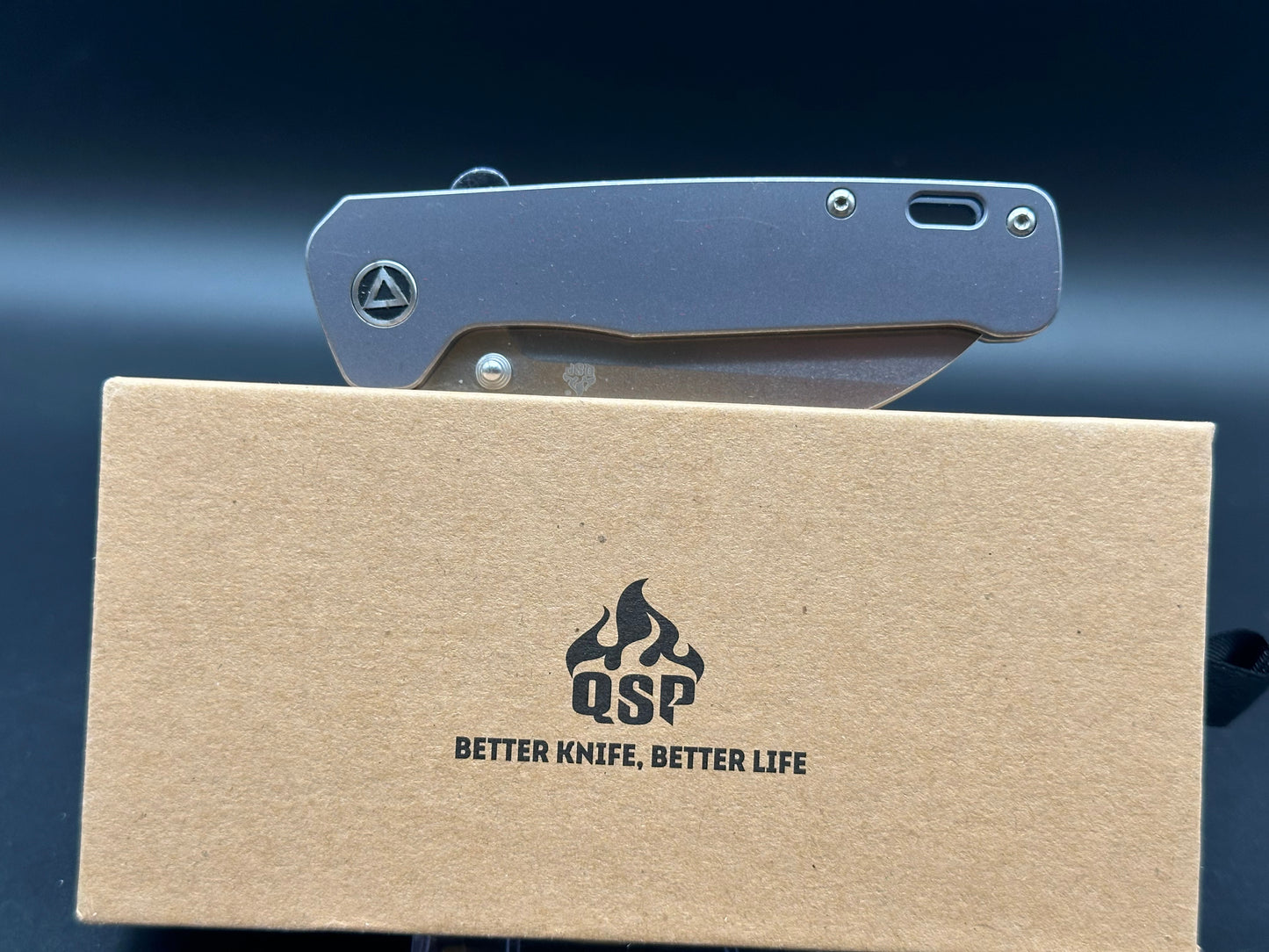 QSP Penguin Frame Lock Knife Blue Titanium (3.1" Stonewash)