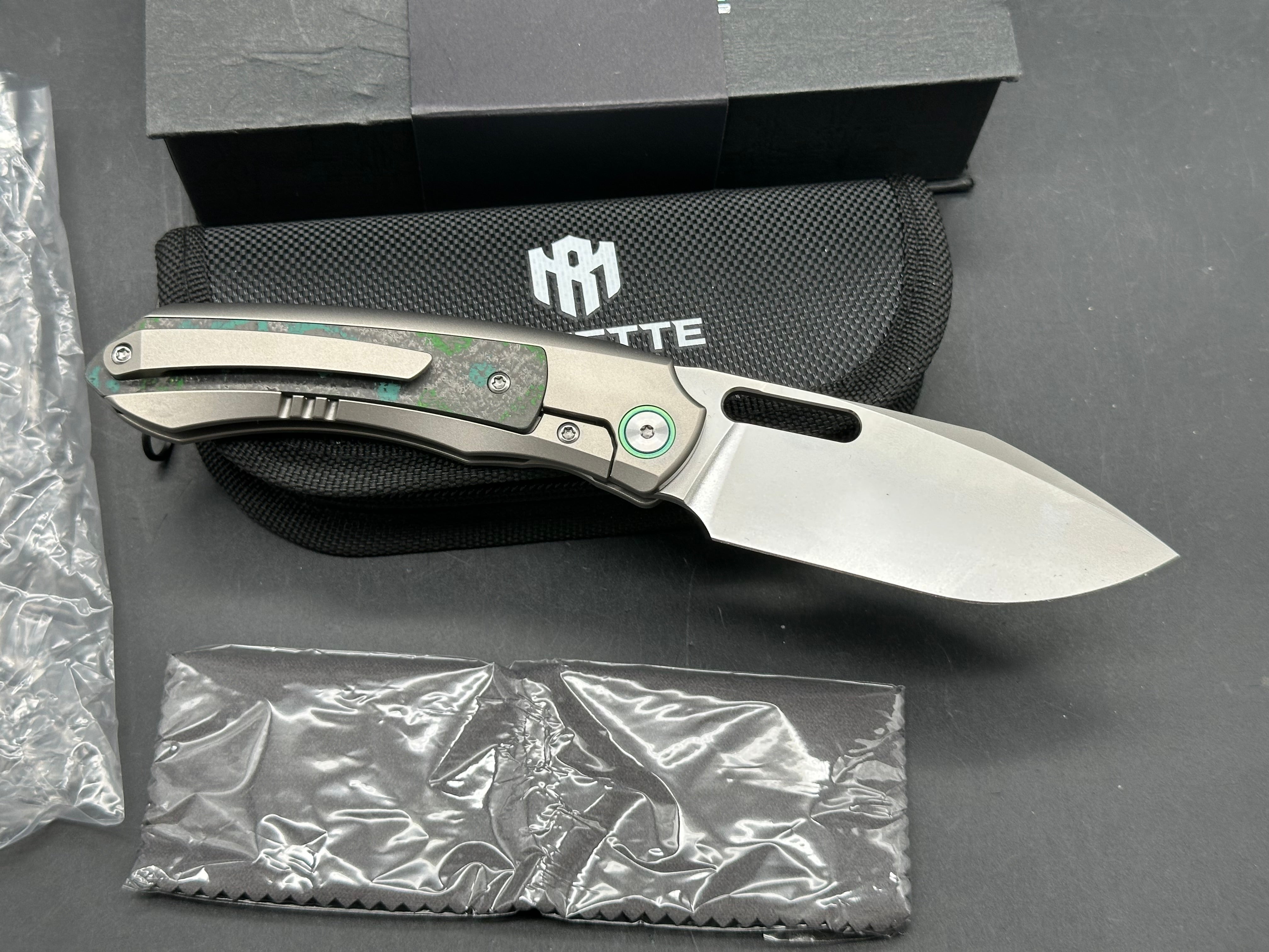 REMETTE RT-ORCA TITANIUM & KELP BED CAMOCARBON HANDLE M390 BLADE