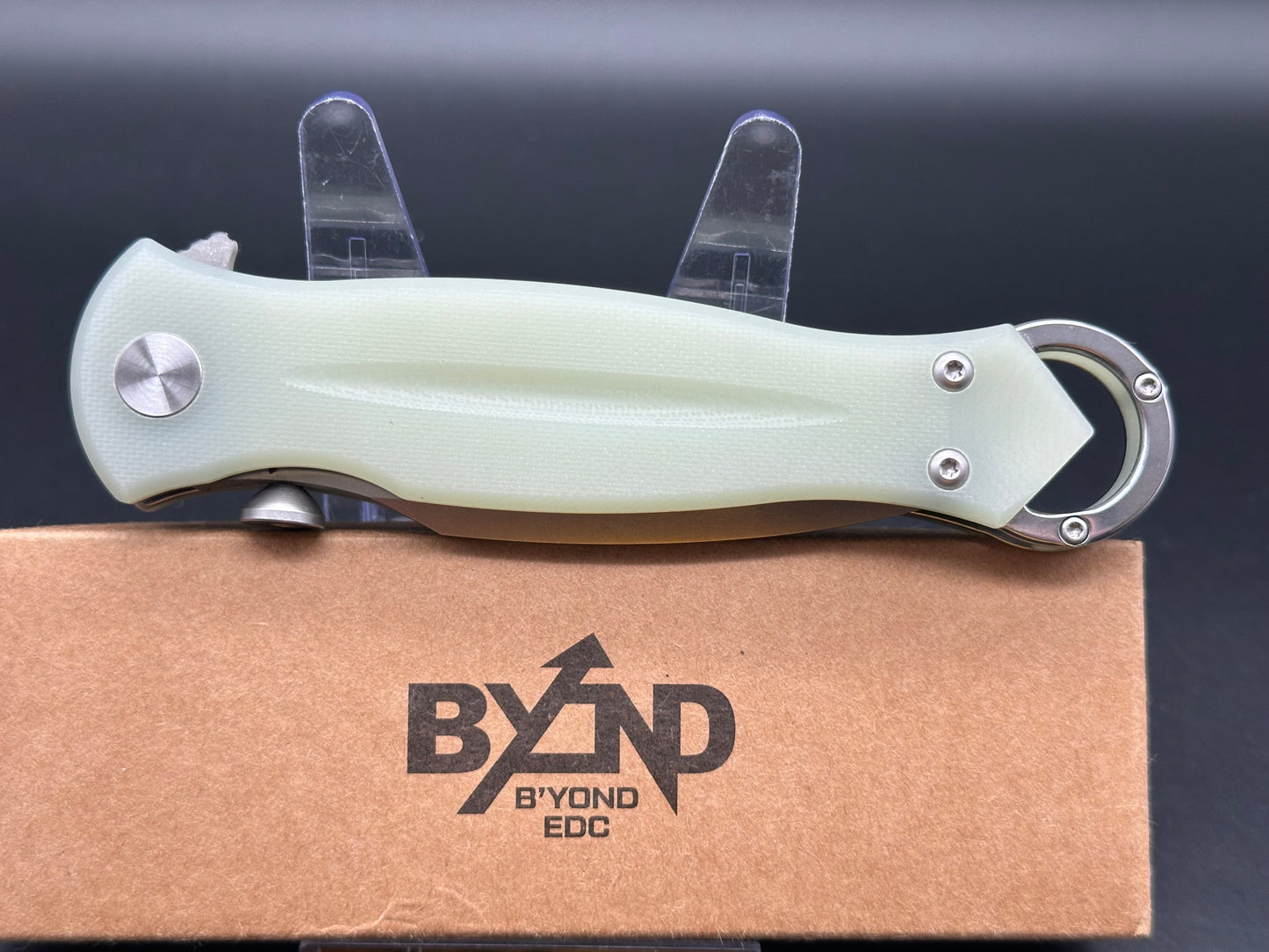 B'yond EDC Kibuga Liner Lock Knife Jade G-10 (3.75" Satin)