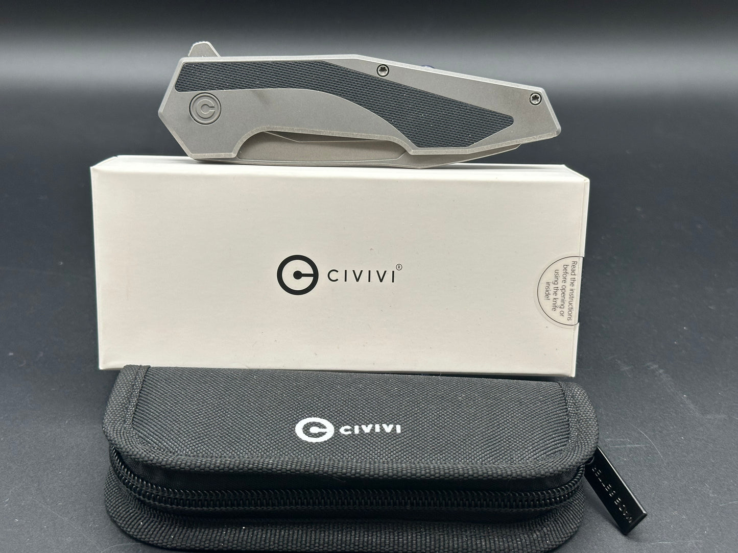 CIVIVI GTC Hypersonic Frame Lock Knife Gray Steel/Black G-10 (3.7" Stonewash)