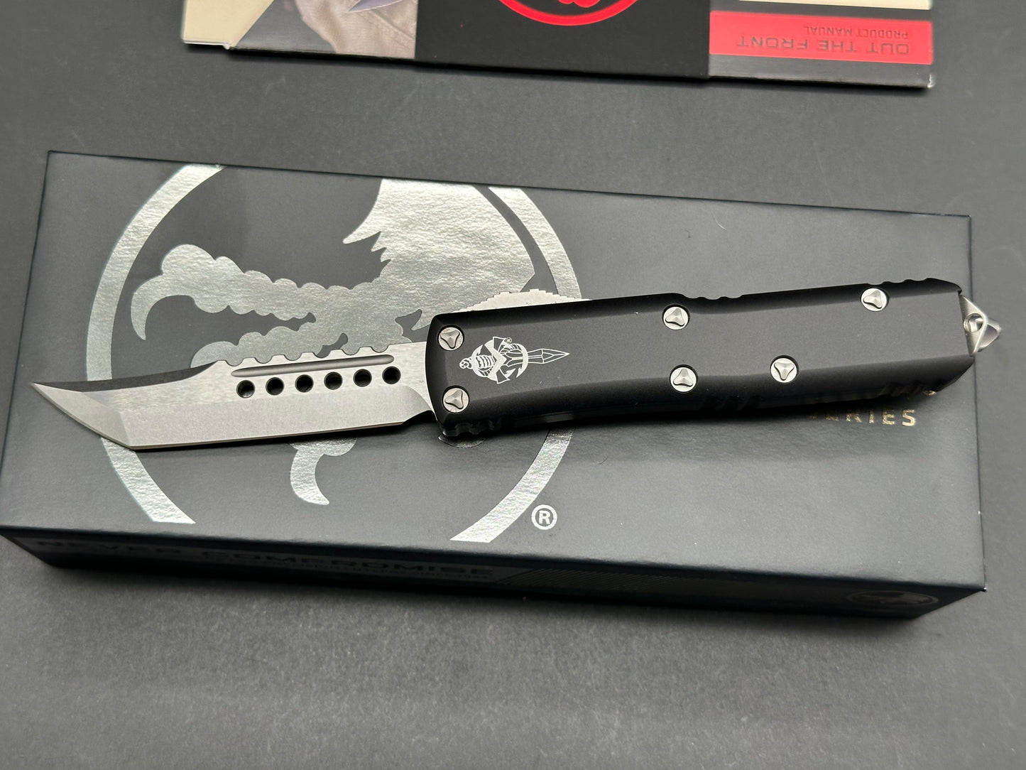 Microtech UTX-85 Hellhound OTF Automatic Knife Black Aluminum (Factory Second)