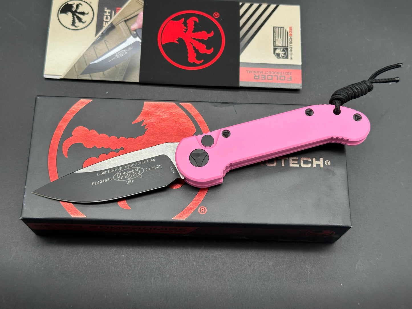 Microtech LUDT Automatic Knife Pink Aluminum (Factory Second)