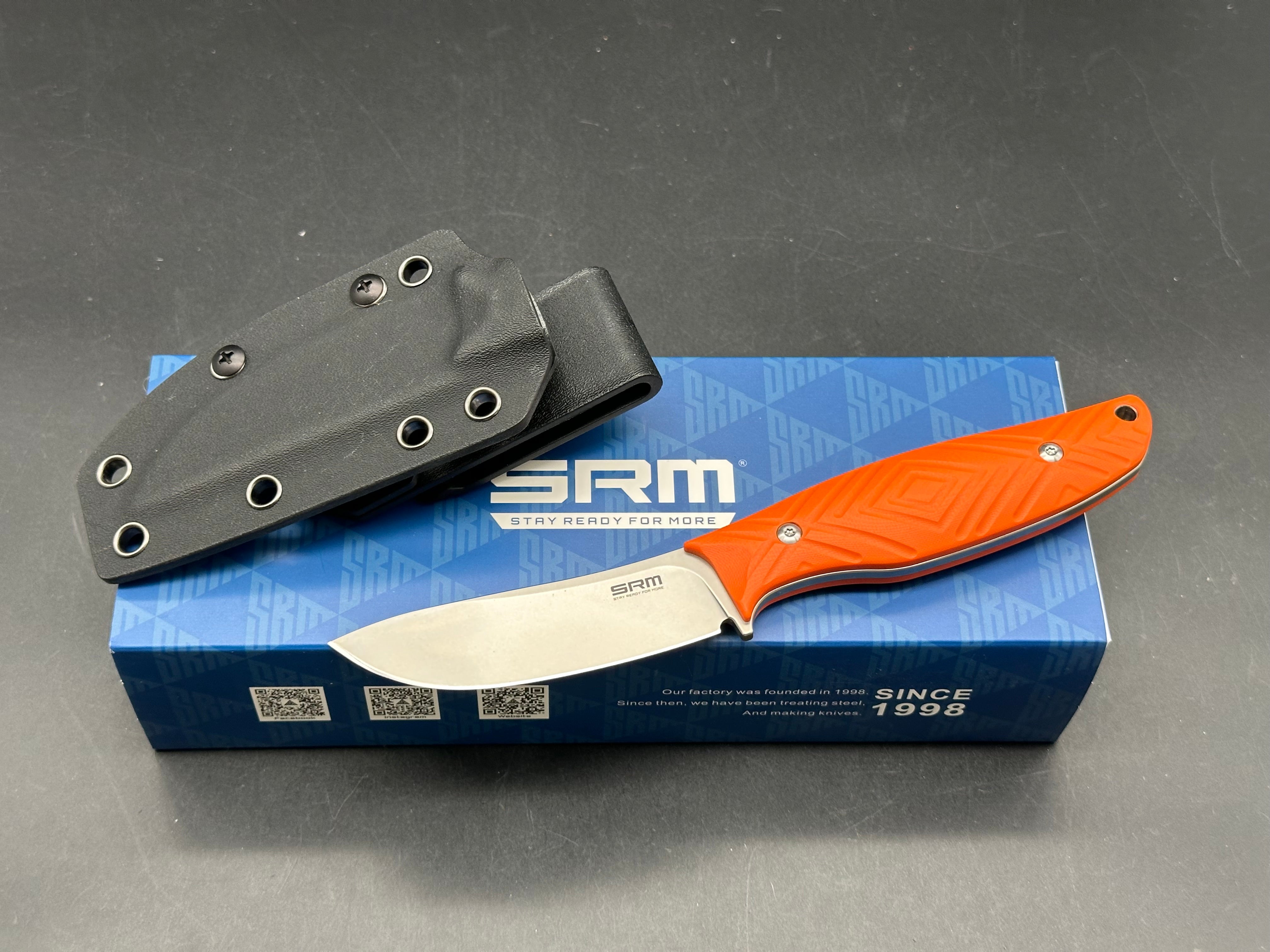 SRM Fossa 605T-GJ (3.4'' 14C28N Blade, G10 Handle)