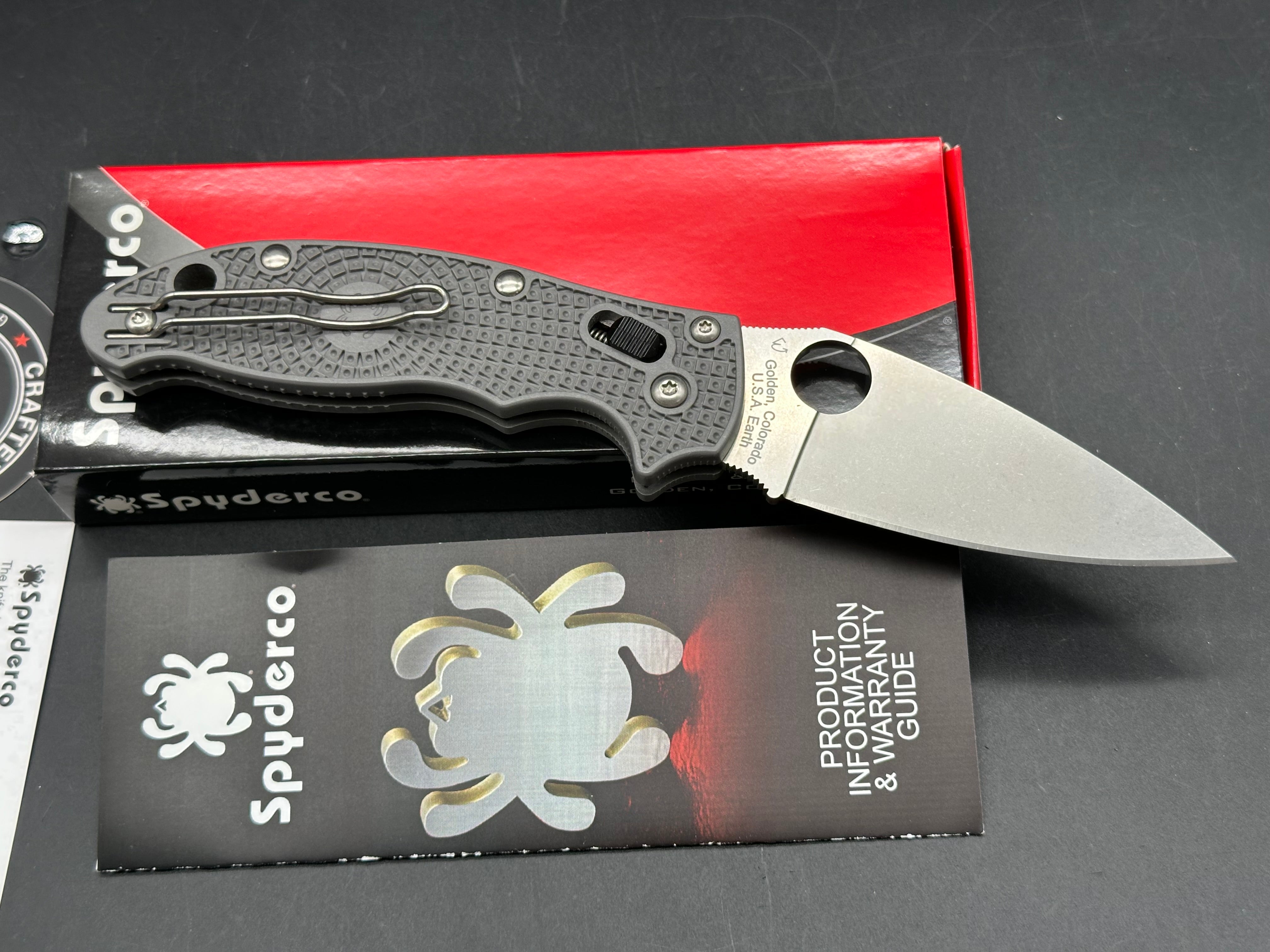 Spyderco Manix 2 LWGrey FRN Scales, 3.39" Maxamet Blade