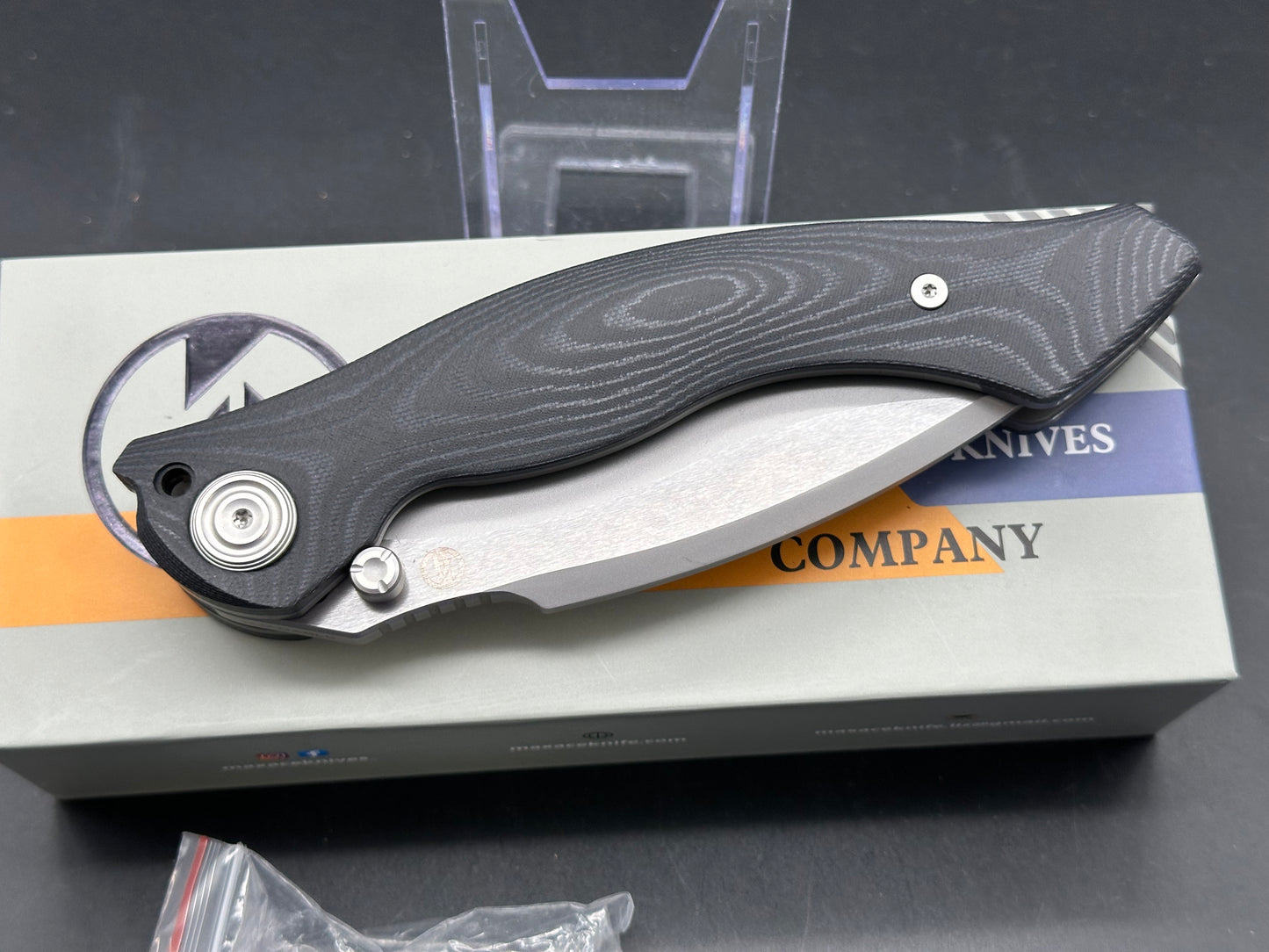 MAXACE VORTEX-S FOLDING KNIFE BLACK MICARTA HANDLE SLD-MAGIC PLAIN EDGE